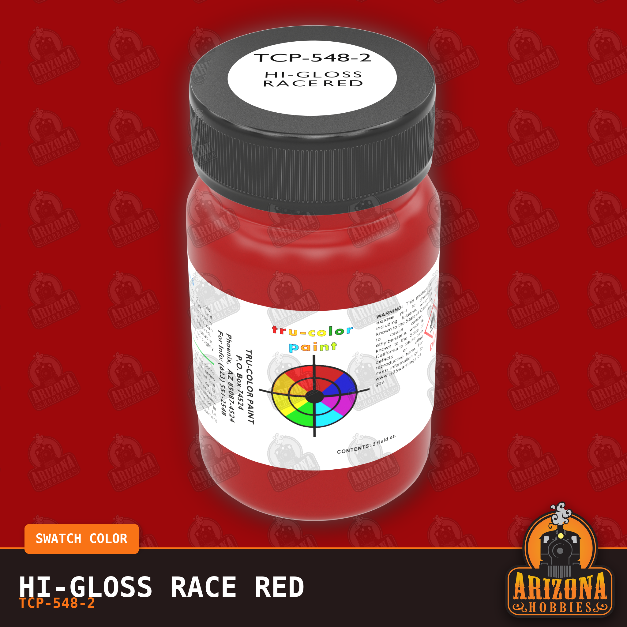 High-Gloss RACE RED 2-oz bottle (Air-brush) Tru-Color Paint SPECIAL ORDER ONLY