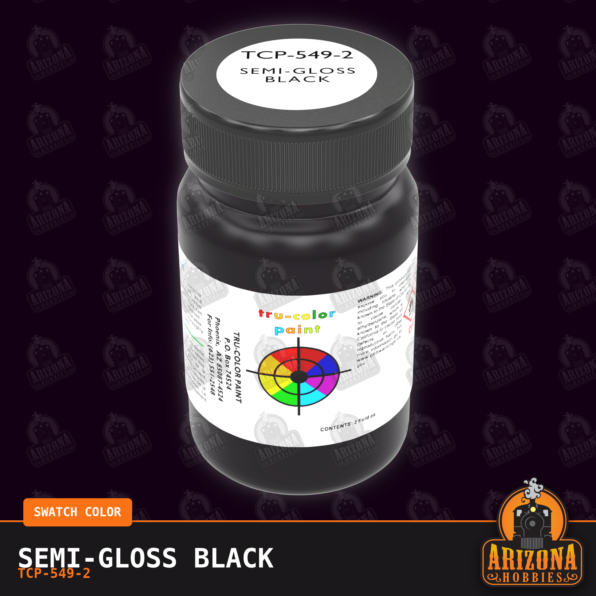 Semi-Gloss BLACK 2-oz bottle (Air-brush) Tru-Color Paint SPECIAL ORDER ONLY