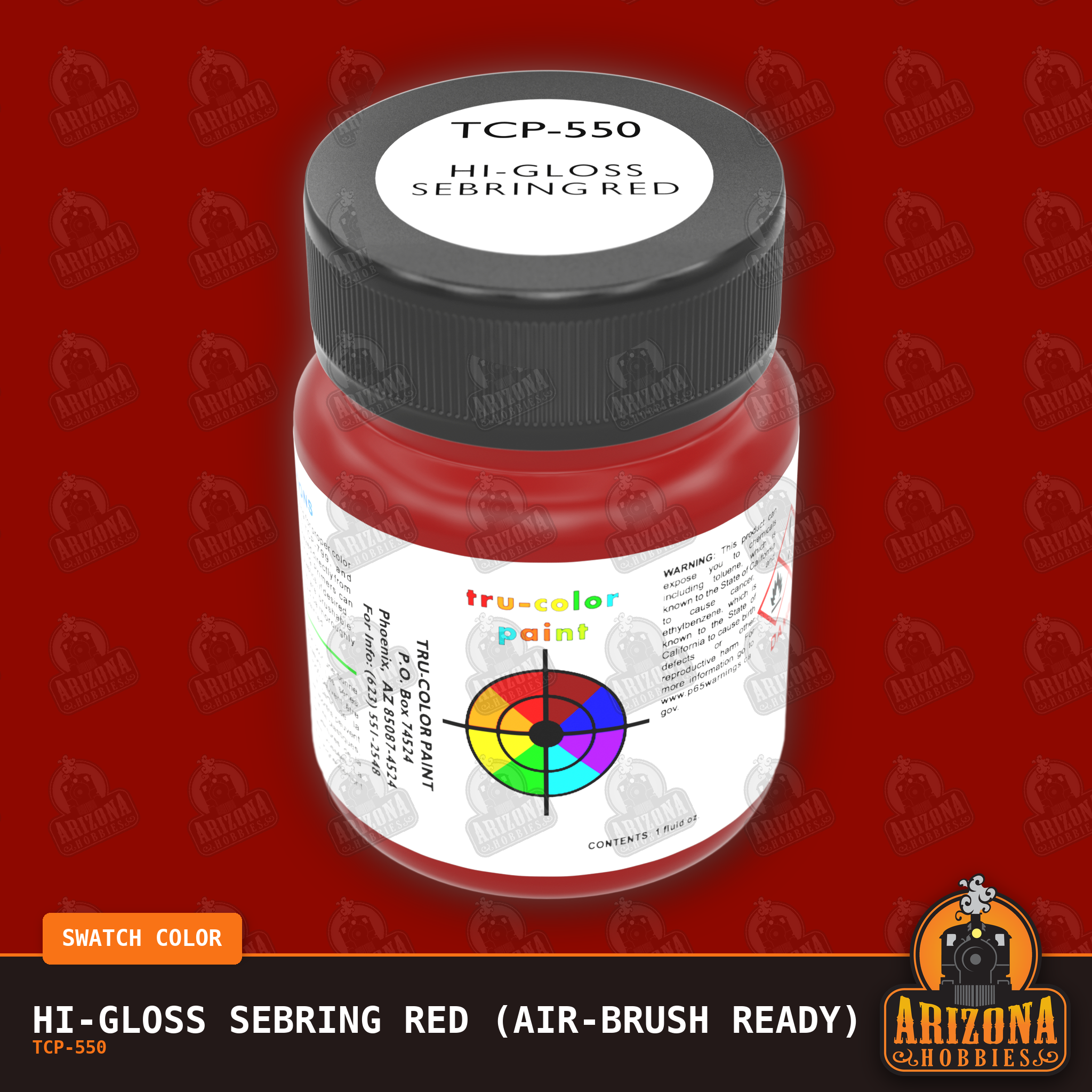 High-Gloss SEBRING RED 1-oz bottle (Air-brush) Tru-Color Paint
