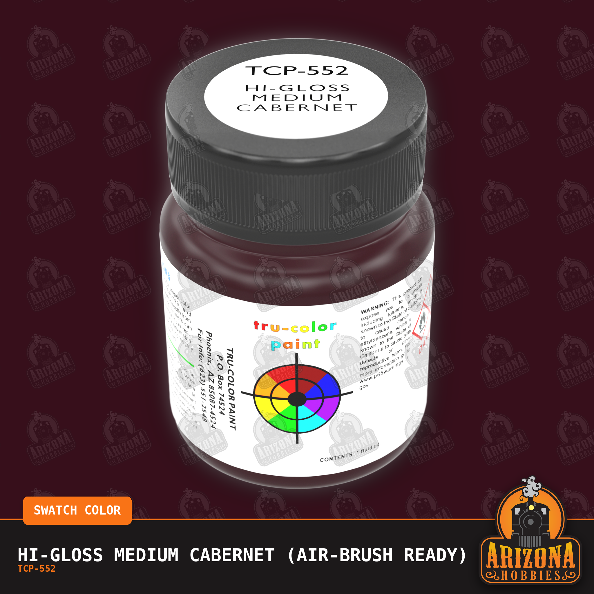 High-Gloss MEDIUM CABERNET 1-oz bottle (Air-brush) Tru-Color Paint