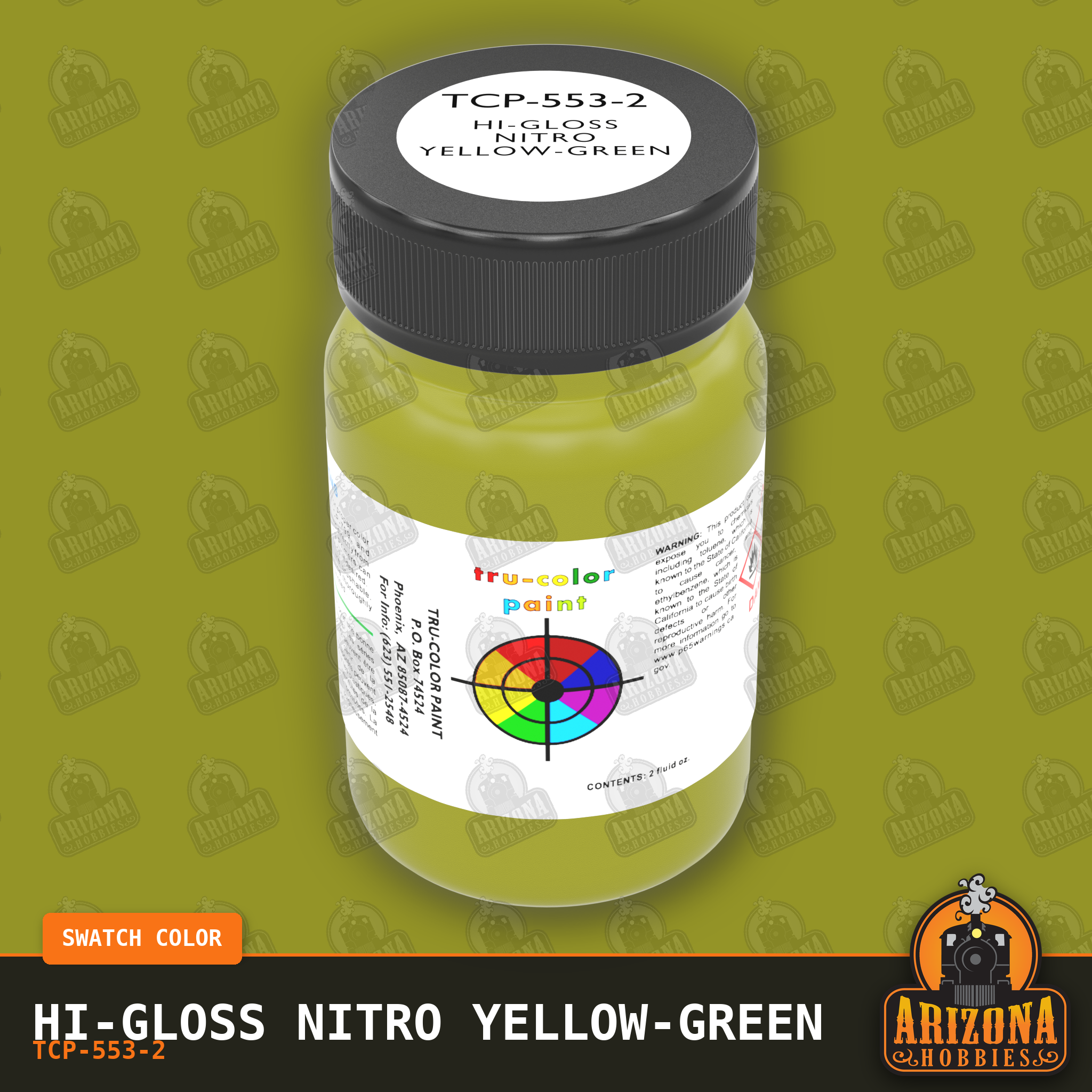High-Gloss NITRO YELLOW-GREEN 2-oz bottle (Air-brush) Tru-Color Paint SPECIAL ORDER ONLY