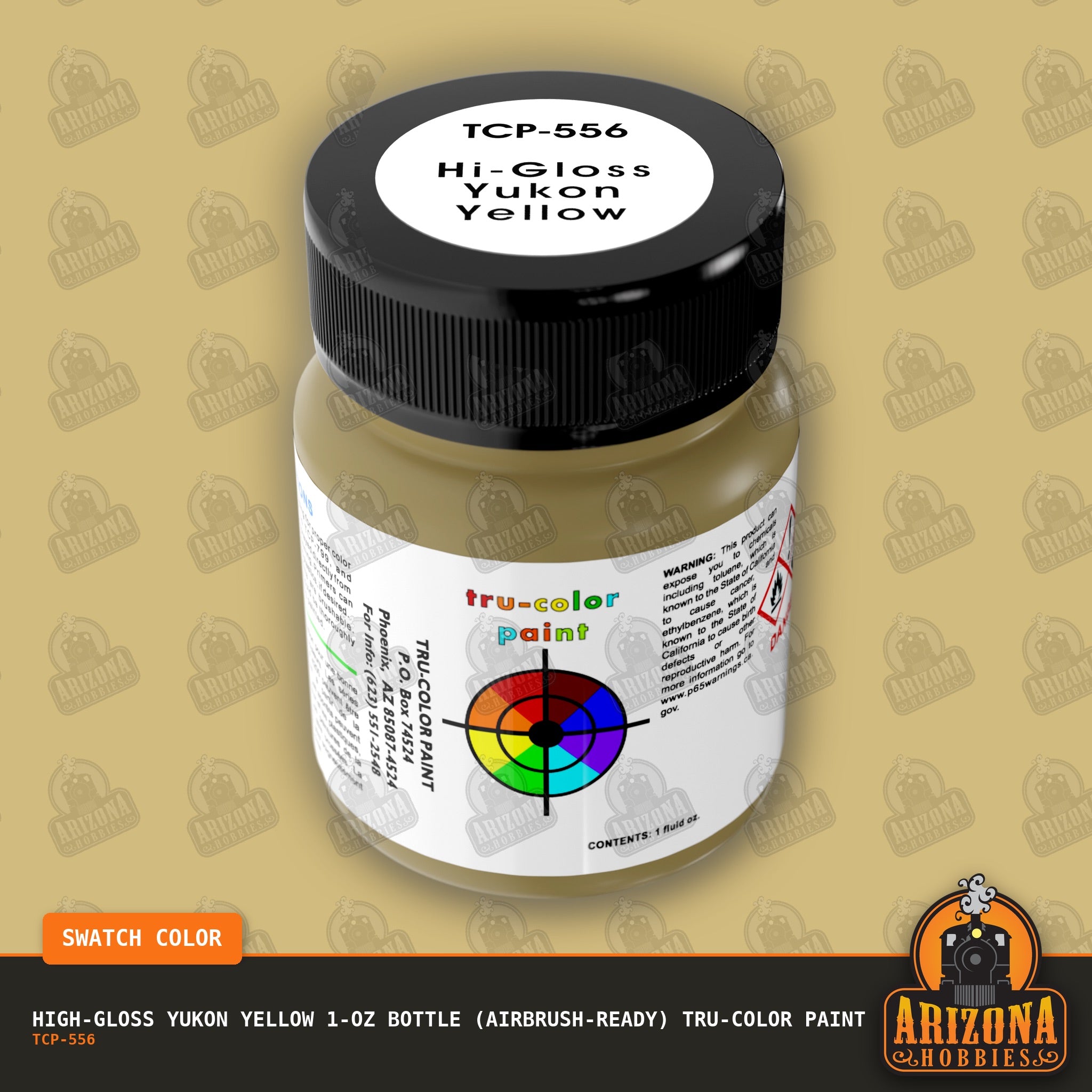 High-Gloss YUKON YELLOW 1-oz bottle (Airbrush-ready) Tru-Color Paint