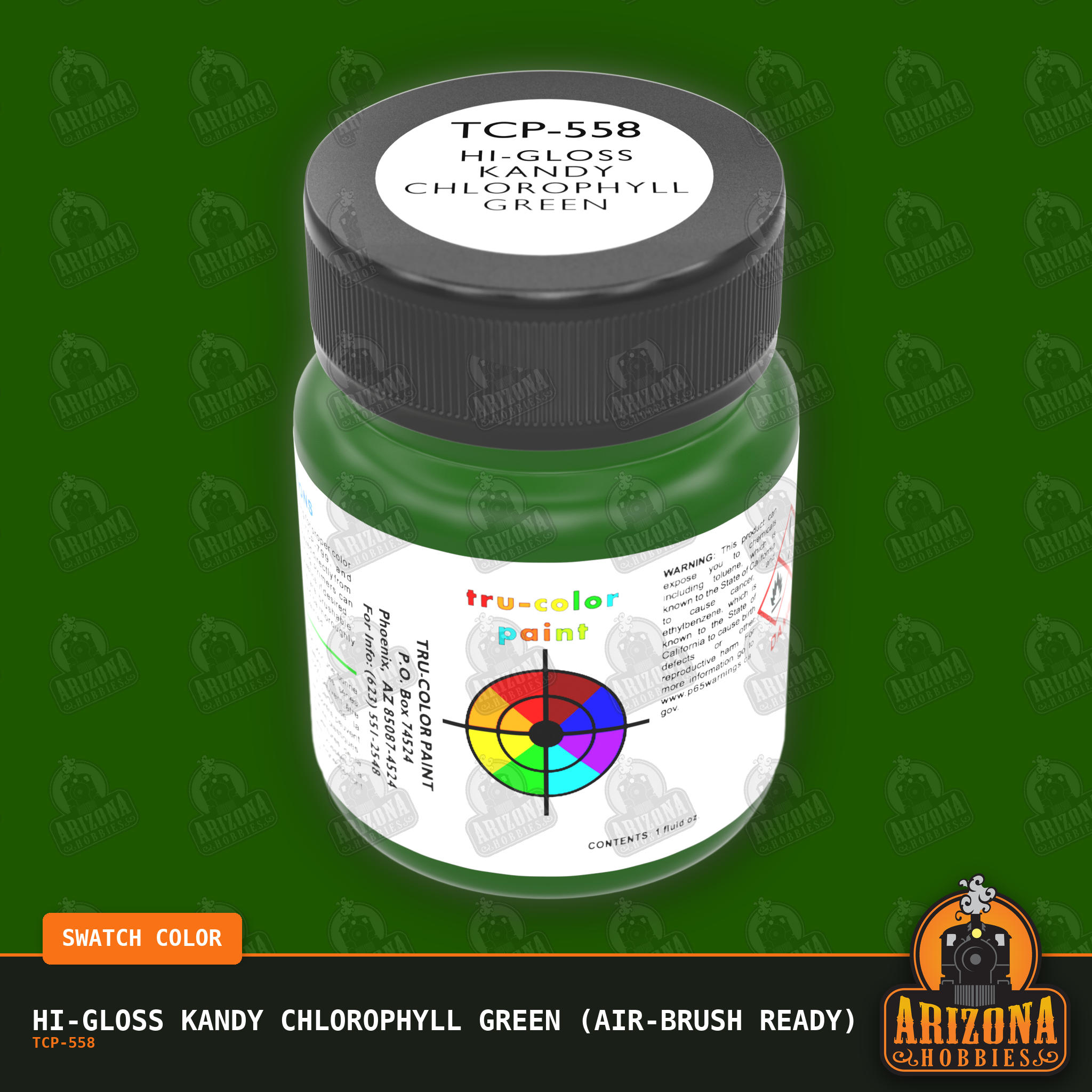 High-Gloss KANDY CHLOROPHYLL GREEN 1-oz bottle (Air-brush) Tru-Color Paint