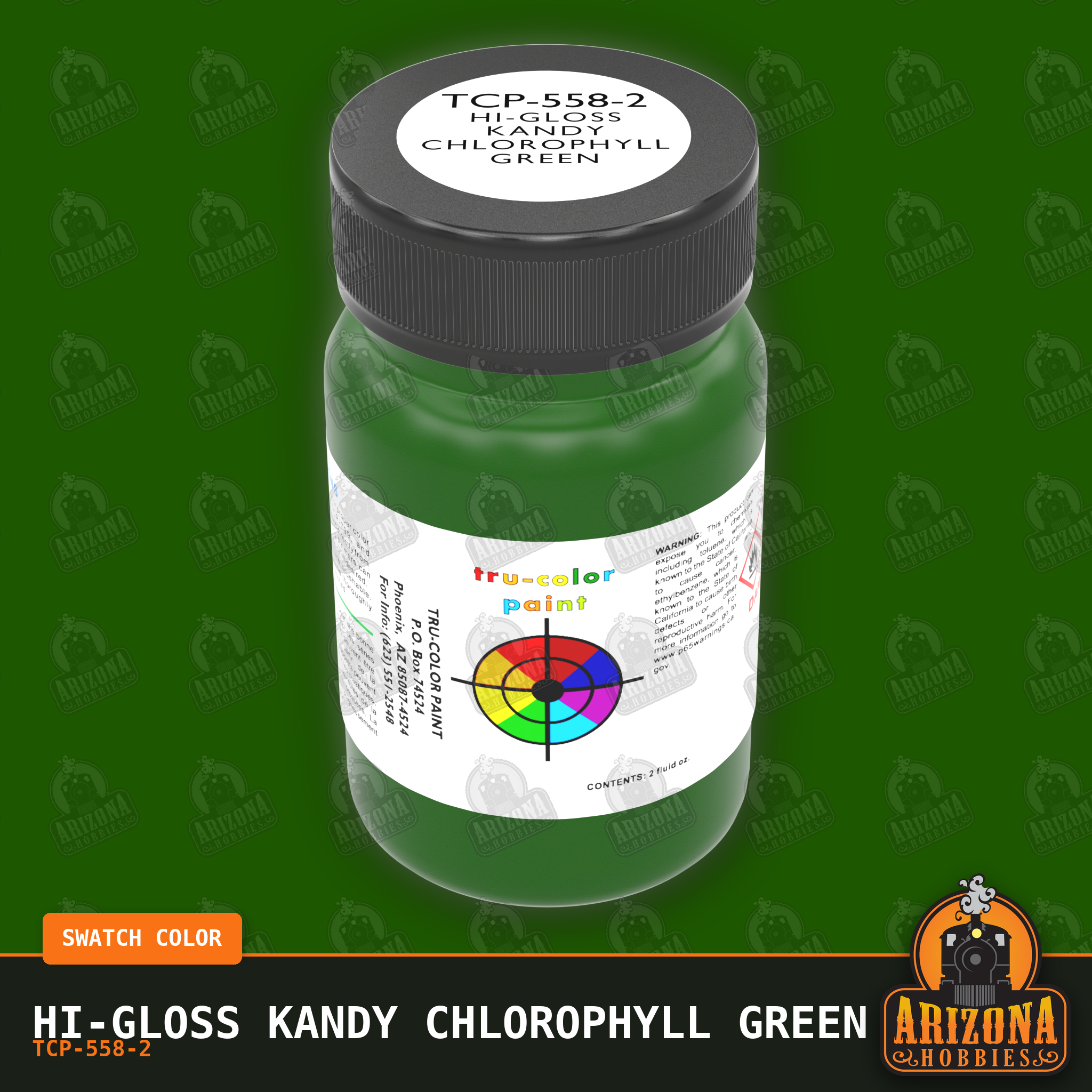 High-Gloss KANDY CHLOROPHYLL GREEN 2-oz bottle (Air-brush) Tru-Color Paint SPECIAL ORDER ONLY