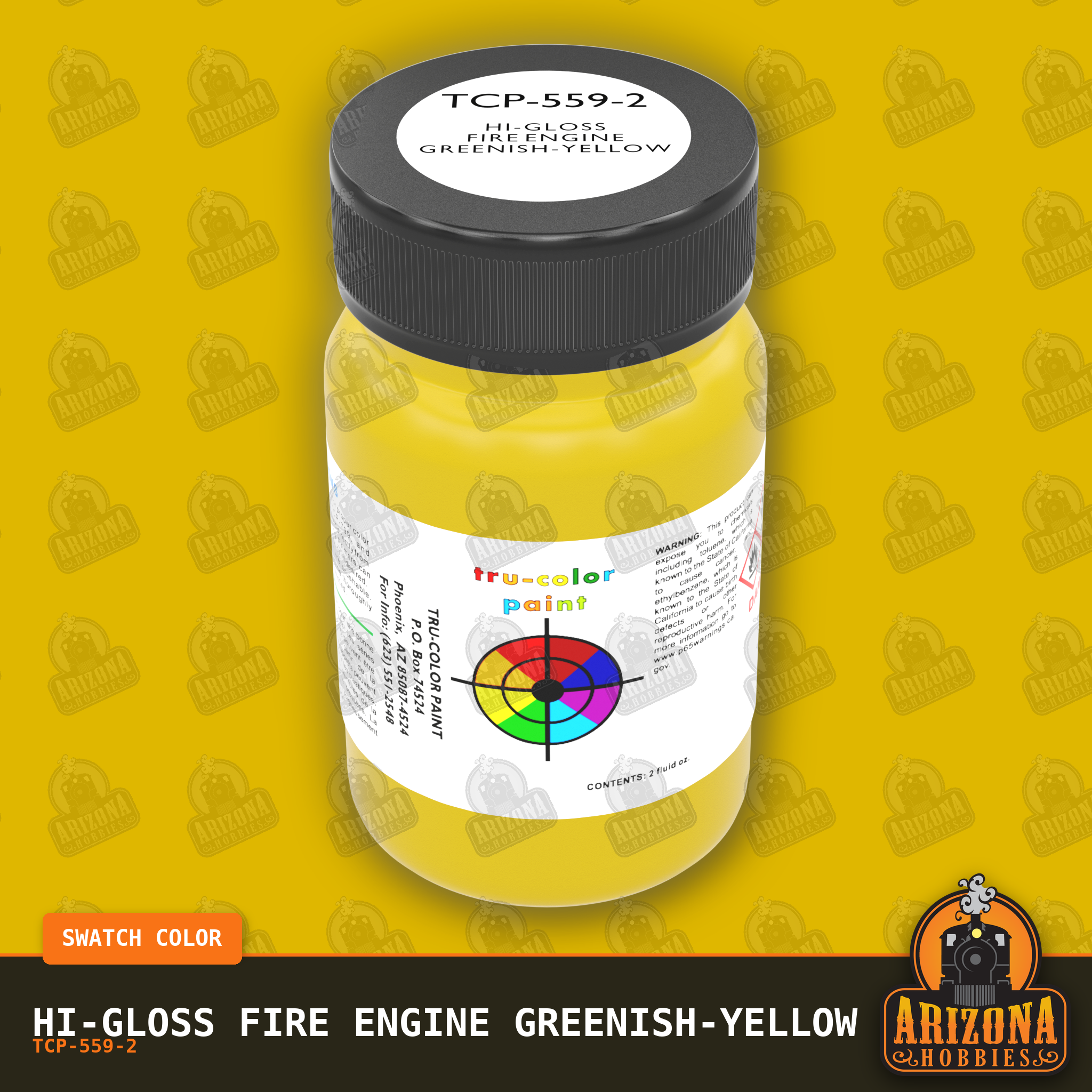 High-Gloss FIRE ENGINE GREENISH-YELLOW 2-oz bottle (Air-brush) Tru-Color Paint SPECIAL ORDER ONLY