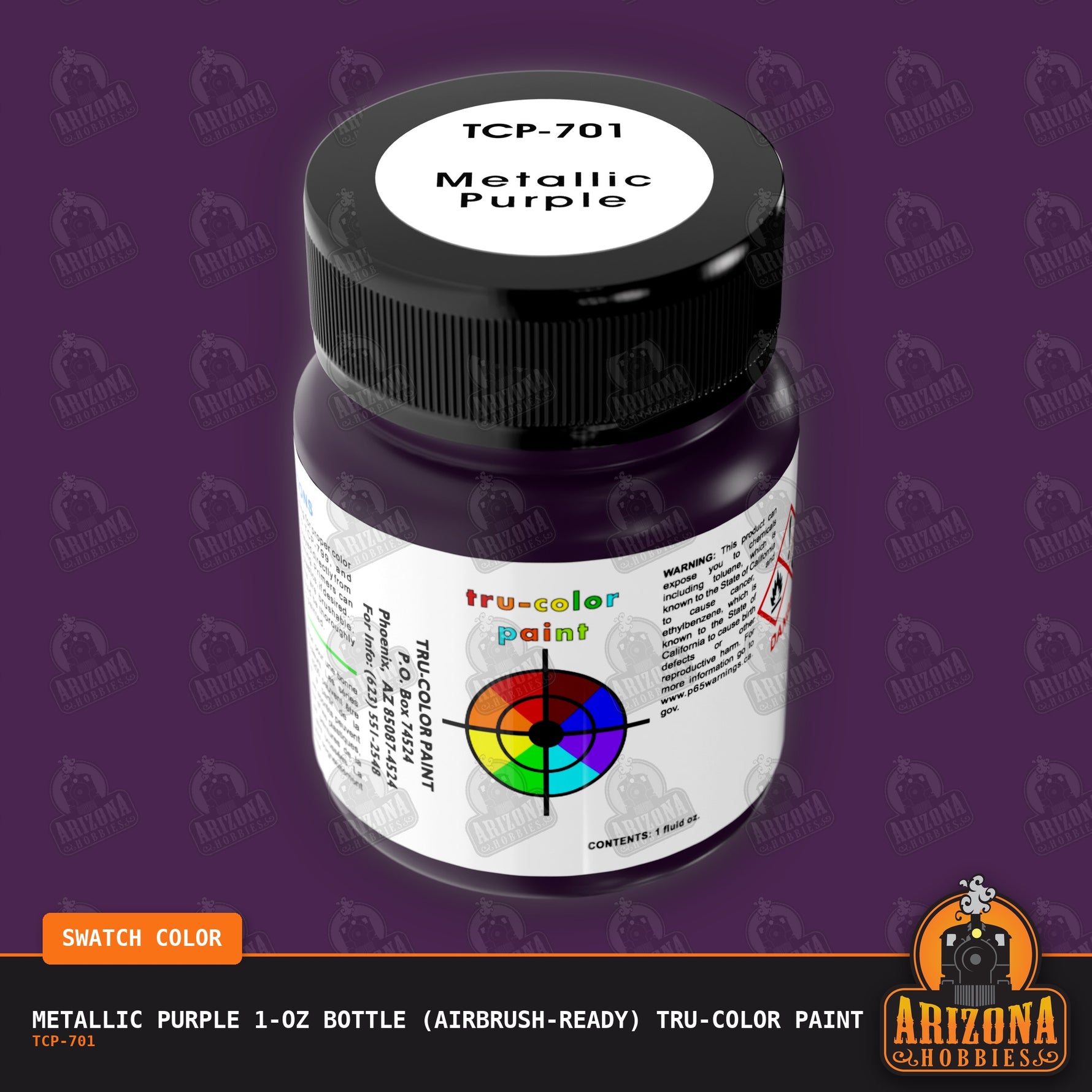 Metallic PURPLE 1-oz bottle (Airbrush-ready) Tru-Color Paint
