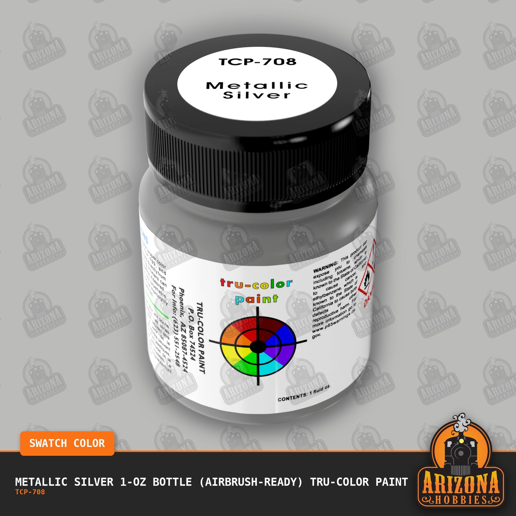 Metallic SILVER 1-oz bottle (Airbrush-ready) Tru-Color Paint
