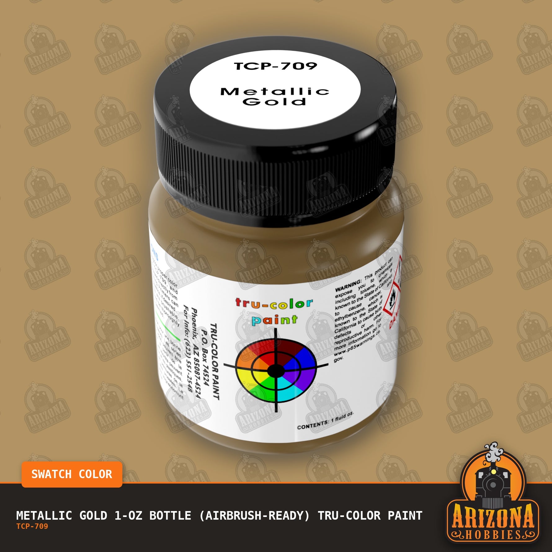 Metallic GOLD 1-oz bottle (Airbrush-ready) Tru-Color Paint