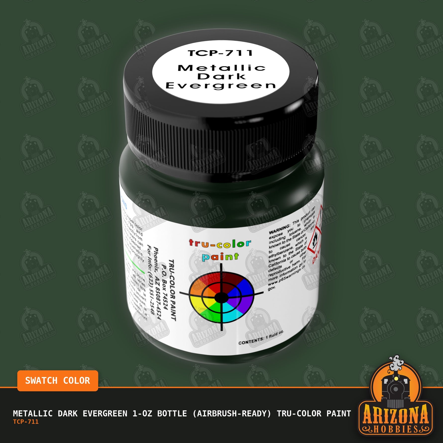 Metallic DARK EVERGREEN 1-oz bottle (Airbrush-ready) Tru-Color Paint