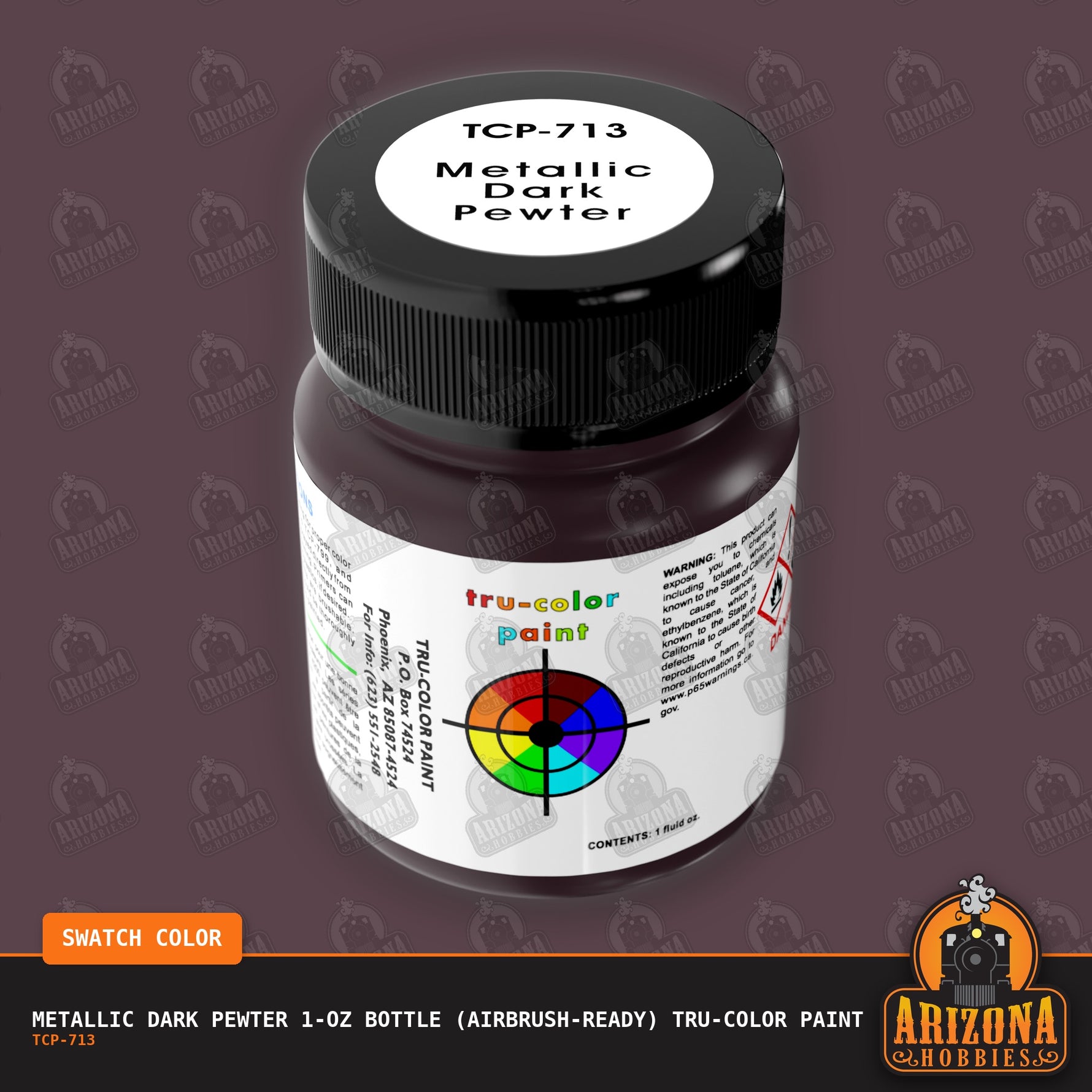 Metallic DARK PEWTER 1-oz bottle (Airbrush-ready) Tru-Color Paint