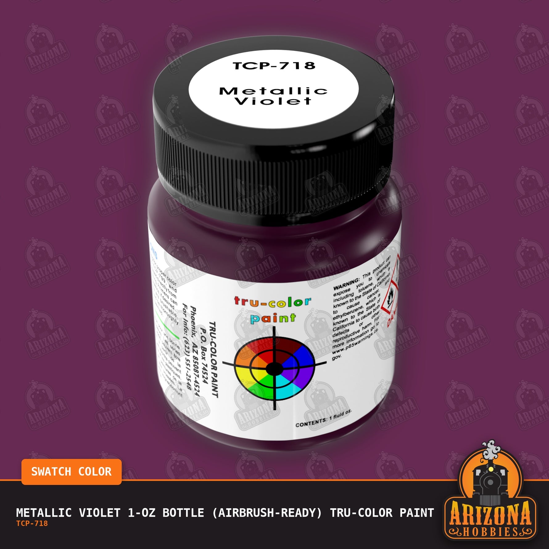Metallic VIOLET 1-oz bottle (Airbrush-ready) Tru-Color Paint