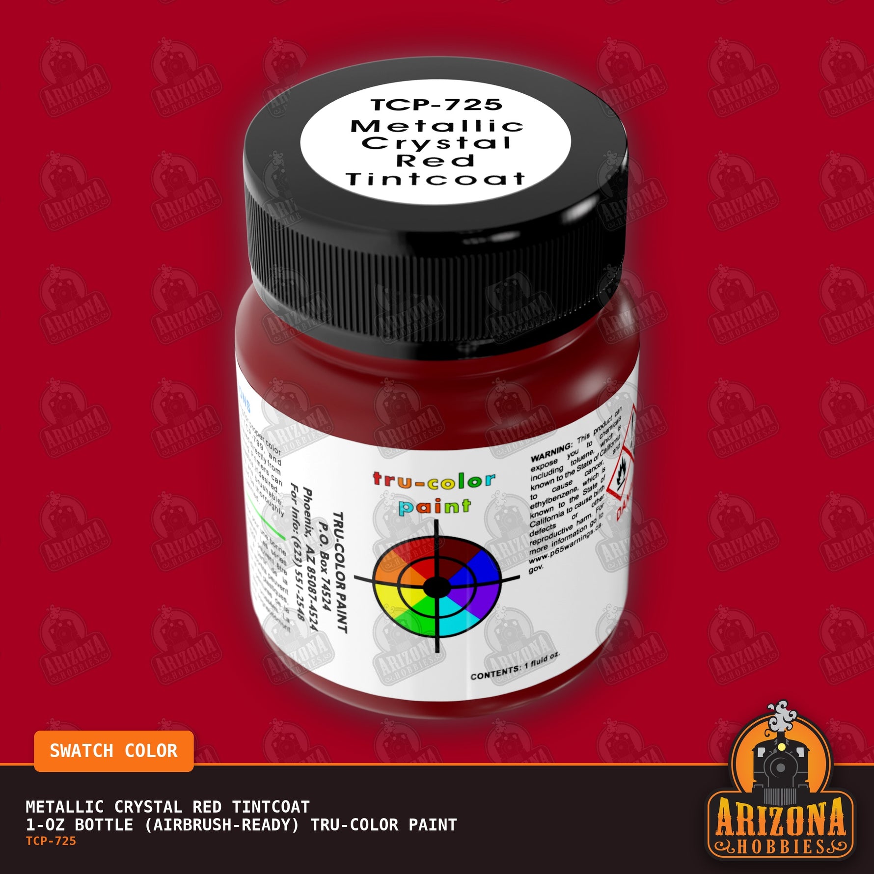Metallic CRYSTAL RED Tintcoat 1-oz bottle (Airbrush-ready) Tru-Color Paint