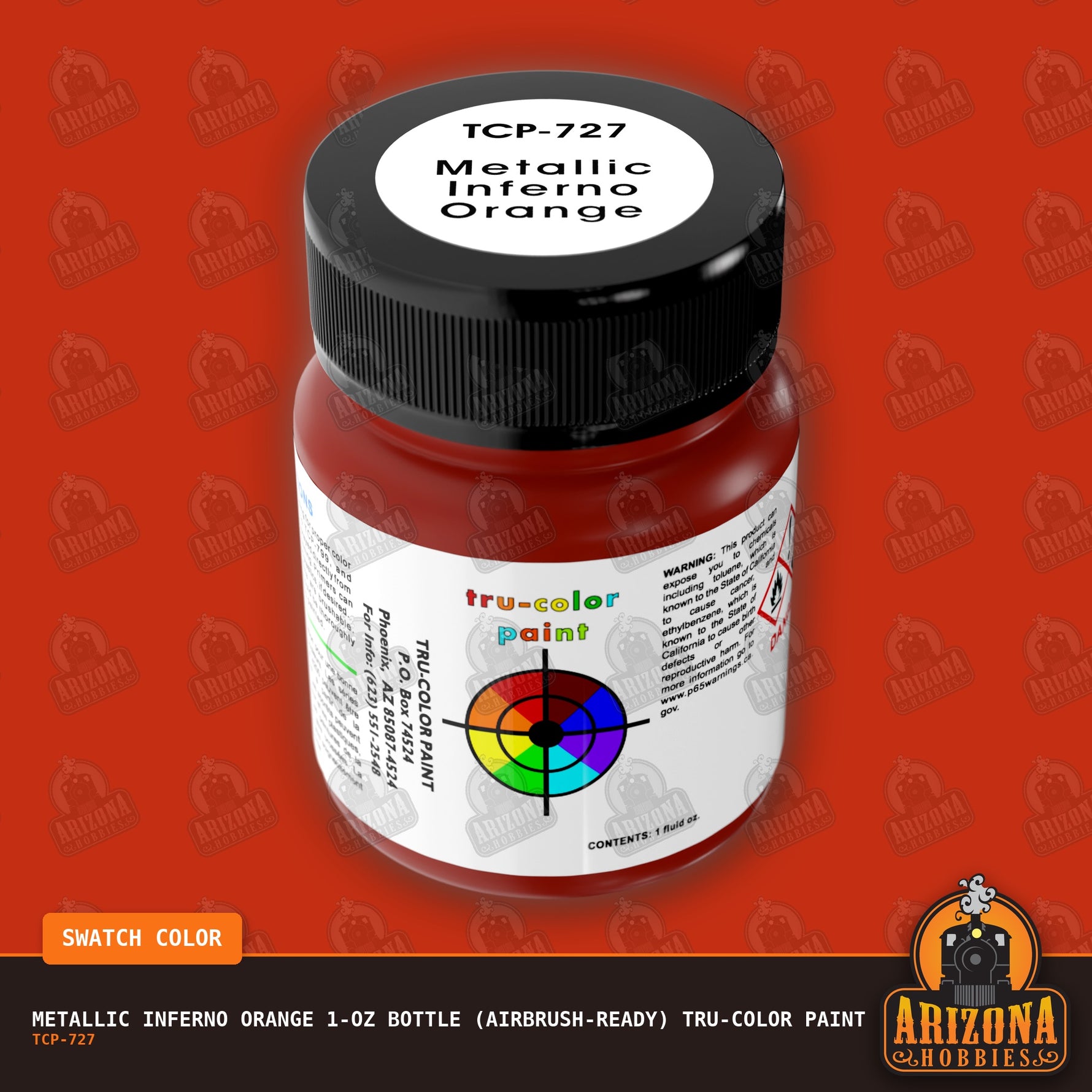 Metallic INFERNO ORANGE 1-oz bottle (Airbrush-ready) Tru-Color Paint