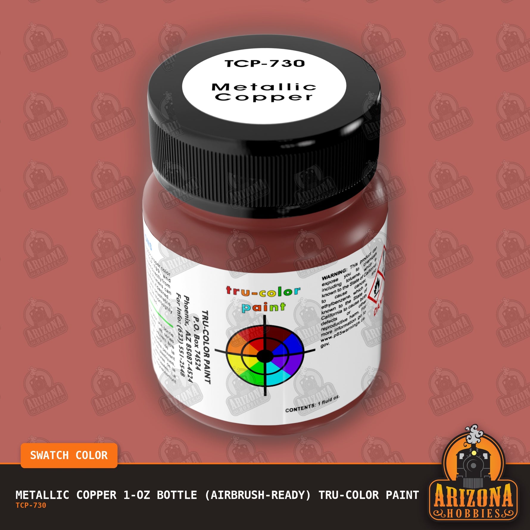 Metallic COPPER 1-oz bottle (Airbrush-ready) Tru-Color Paint
