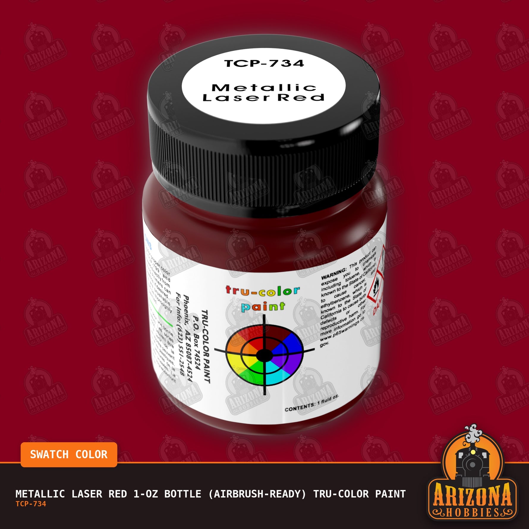 Metallic LASER RED 1-oz bottle (Airbrush-ready) Tru-Color Paint