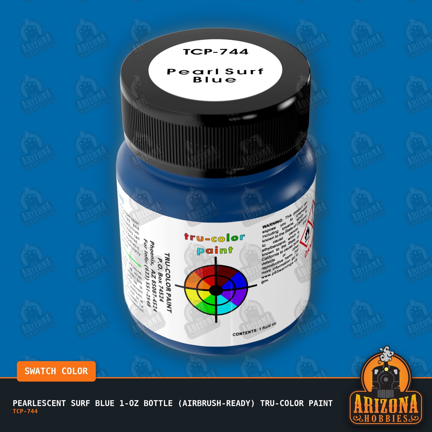 Pearlescent SURF BLUE 1-oz bottle (Airbrush-ready) Tru-Color Paint