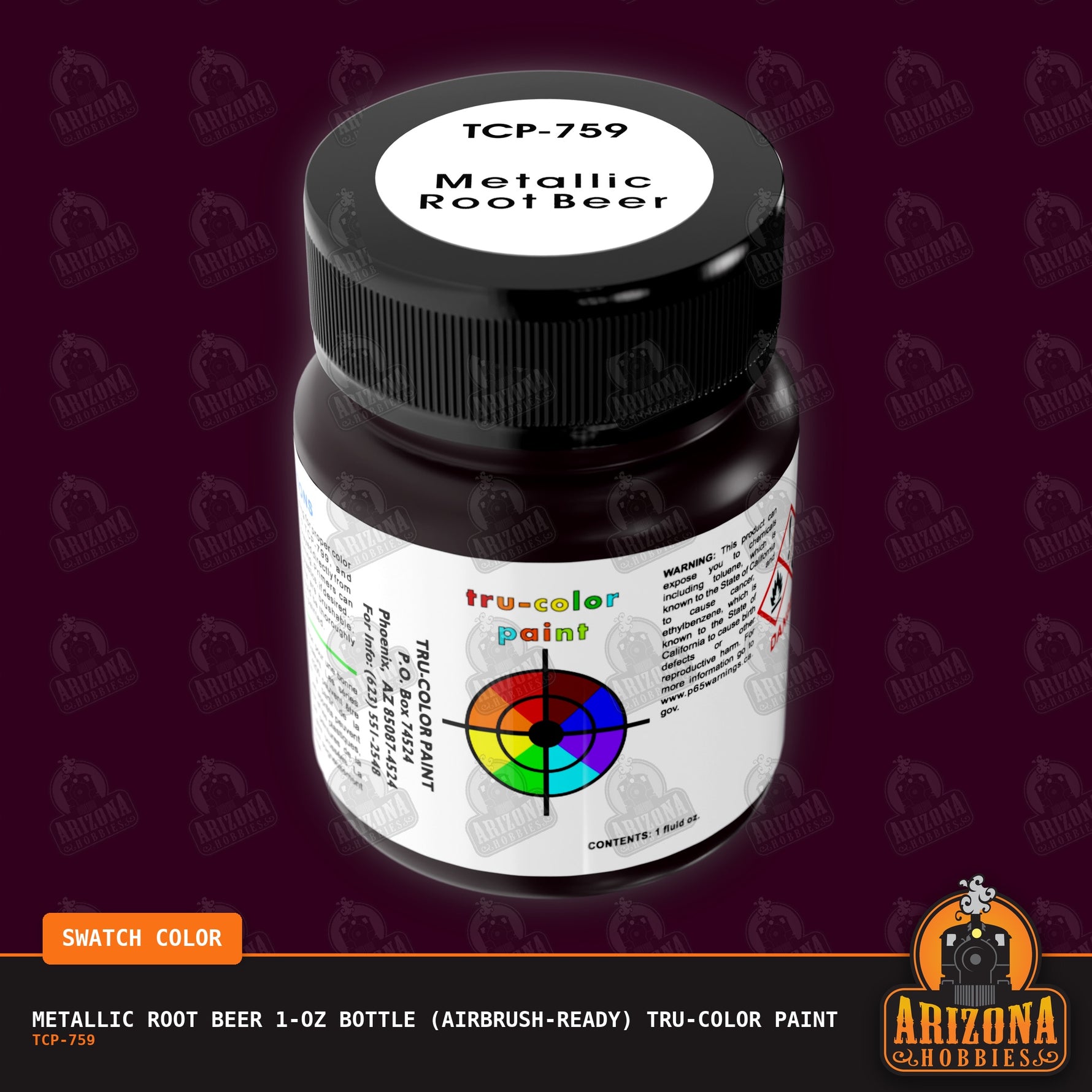 Metallic ROOT BEER 1-oz bottle (Airbrush-ready) Tru-Color Paint