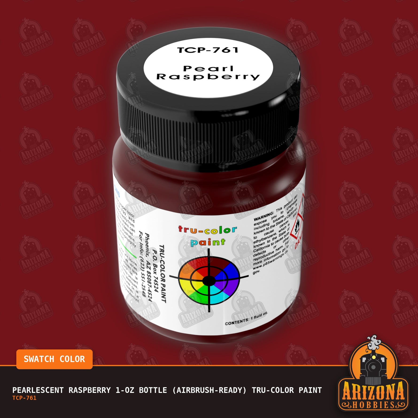 Pearlescent RASPBERRY 1-oz bottle (Airbrush-ready) Tru-Color Paint
