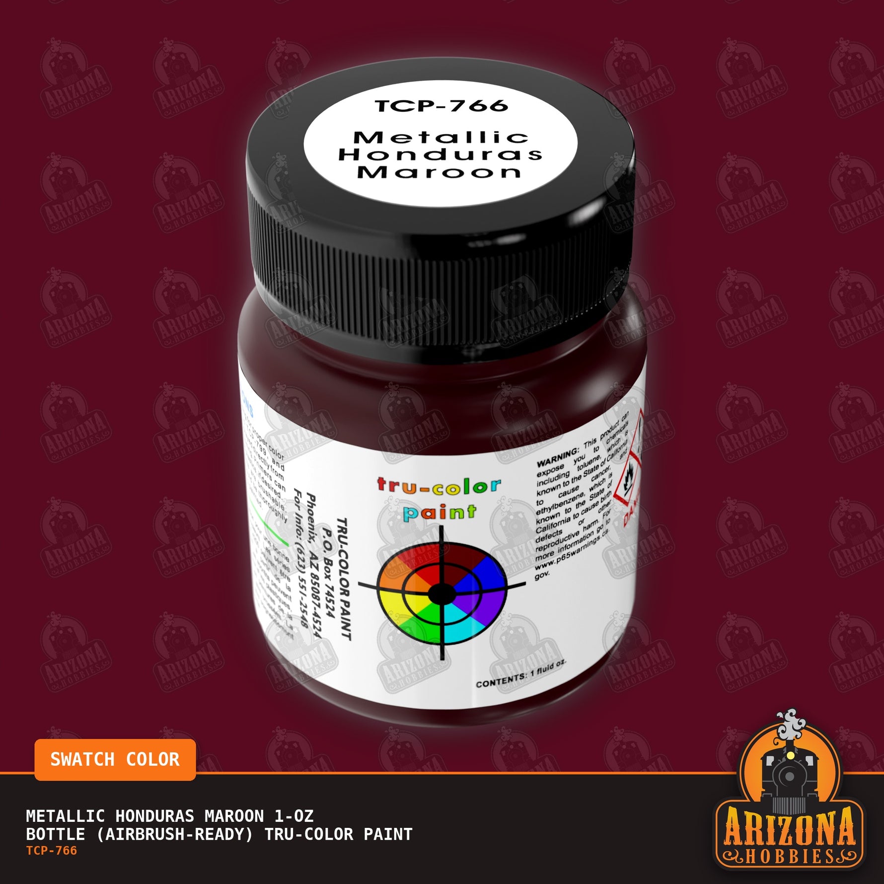 Metallic HONDURAS MAROON 1-oz bottle (Airbrush-ready) Tru-Color Paint