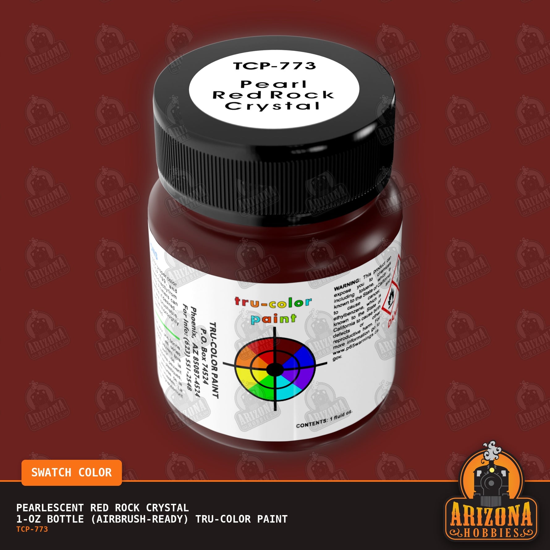 Pearlescent RED ROCK CRYSTAL 1-oz bottle (Airbrush-ready) Tru-Color Paint