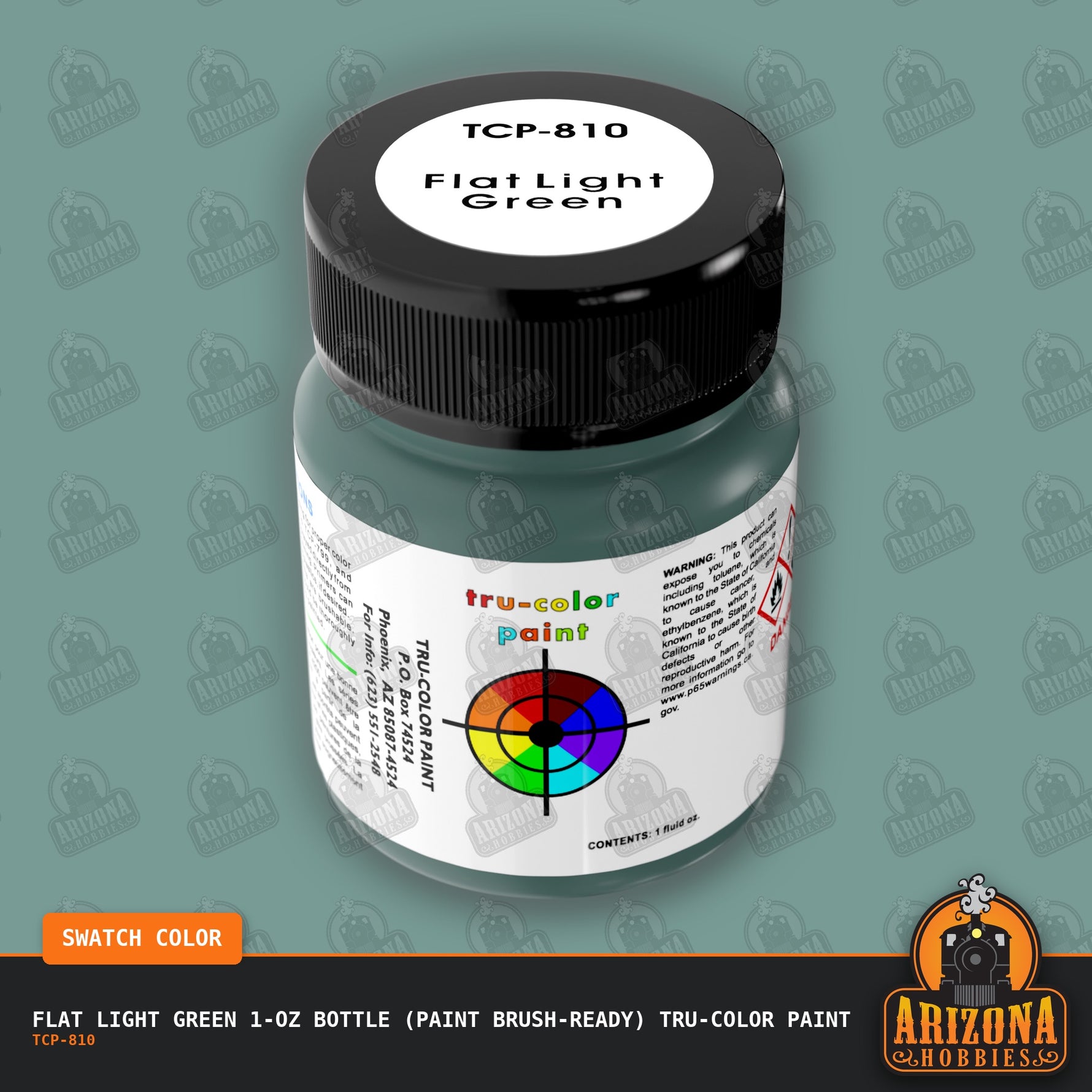 Flat LIGHT GREEN 1-oz bottle (Paint brush-ready) Tru-Color Paint