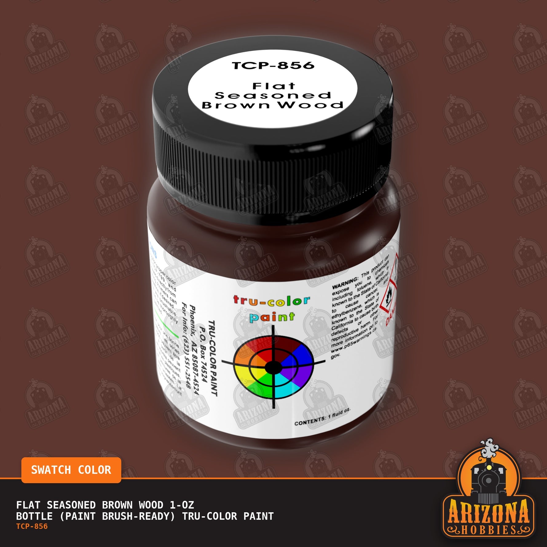Flat SEASONED BROWN WOOD 1-oz bottle (Paint brush-ready) Tru-Color Paint
