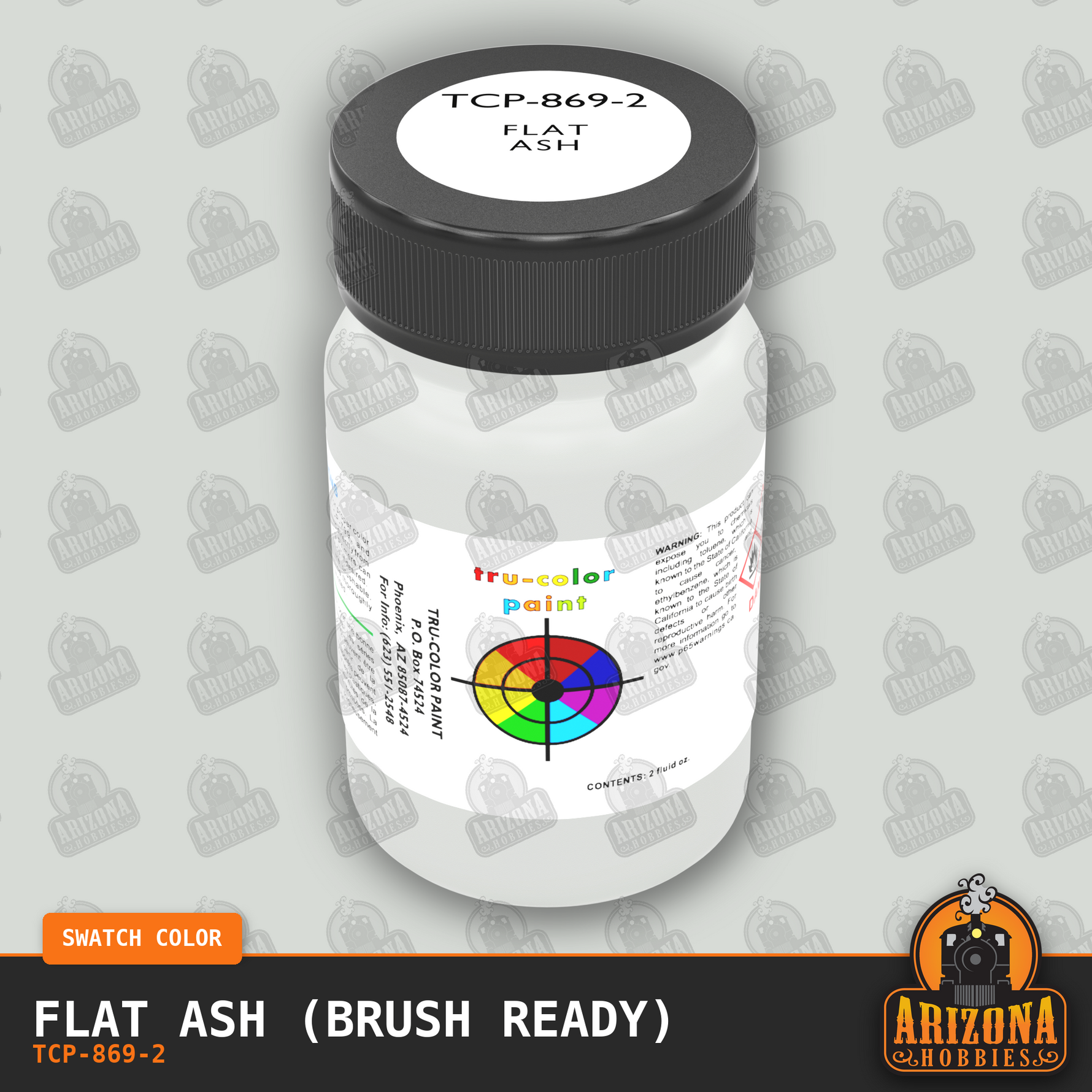 Flat ASH 2-oz bottle (Brush-ready) Tru-Color Paint SPECIAL ORDER ONLY