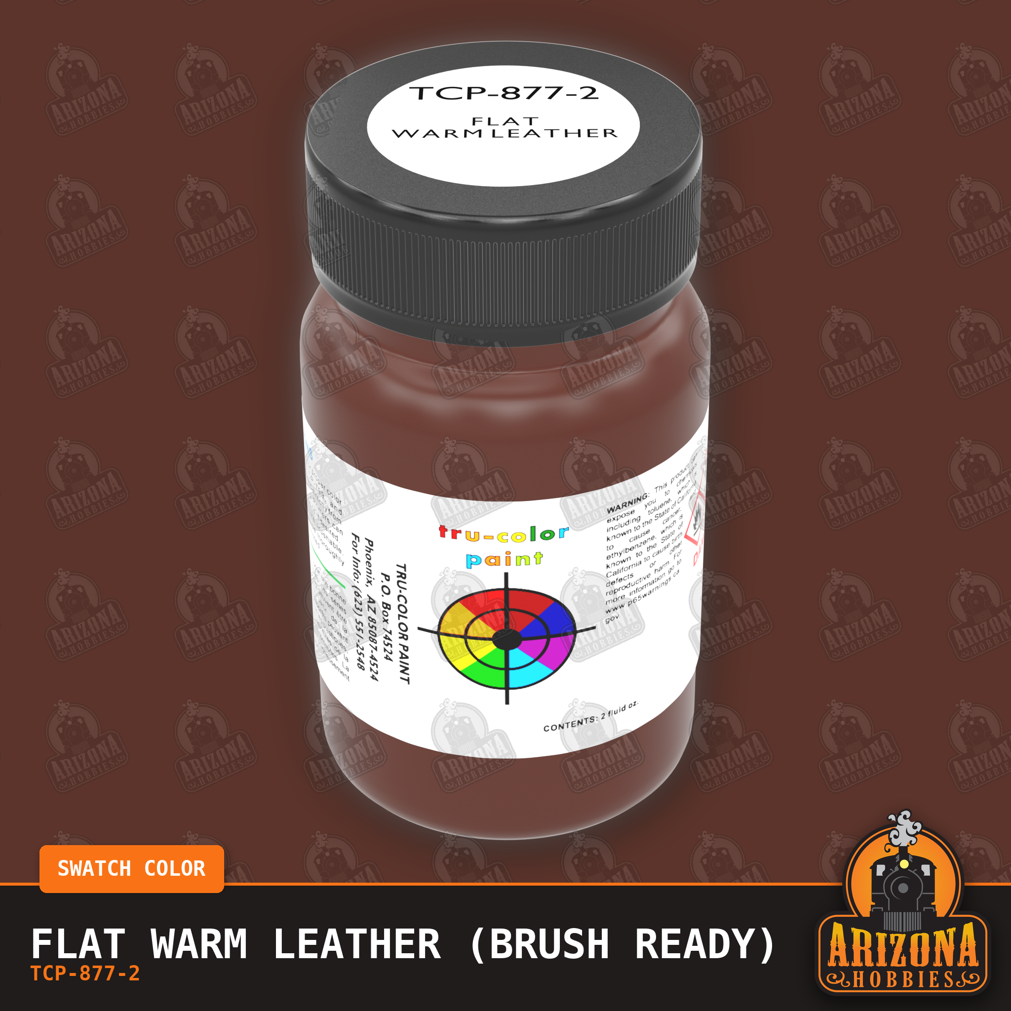 Flat WARM LEATHER 2-oz bottle (Brush-ready) Tru-Color Paint SPECIAL ORDER ONLY