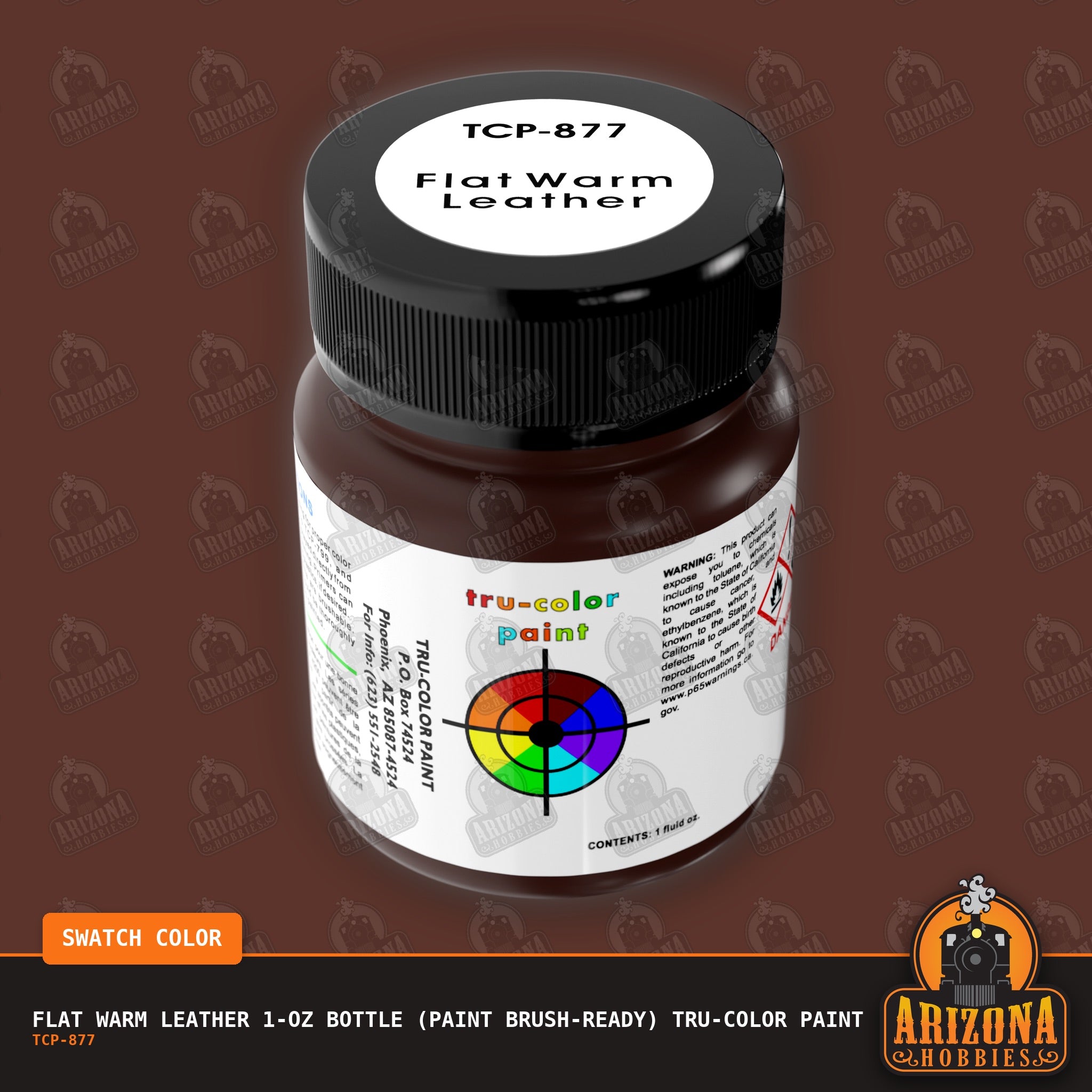 Flat WARM LEATHER 1-oz bottle (Brush-ready) Tru-Color Paint