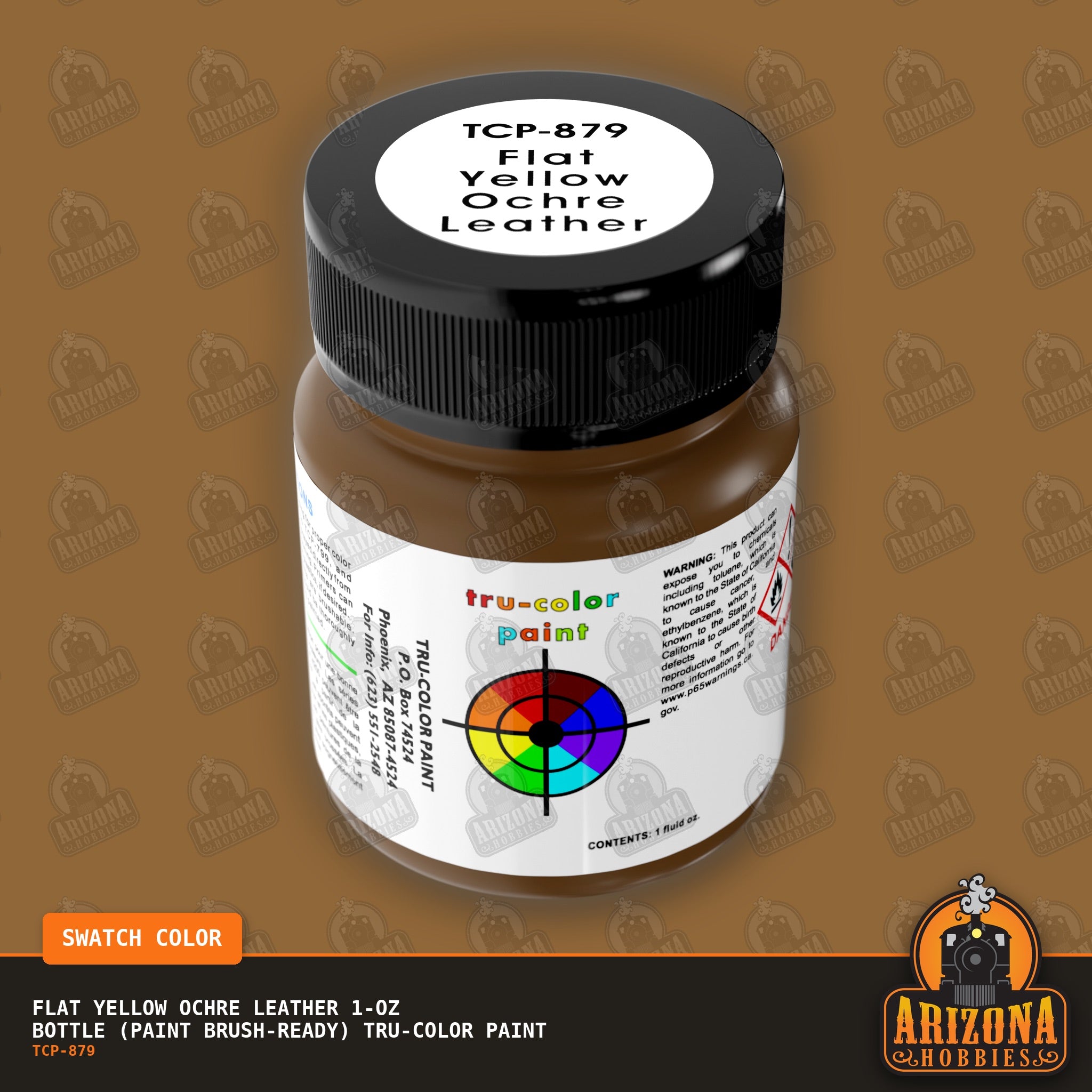 Flat YELLOW OCHRE LEATHER 1-oz bottle (Brush-ready) Tru-Color Paint