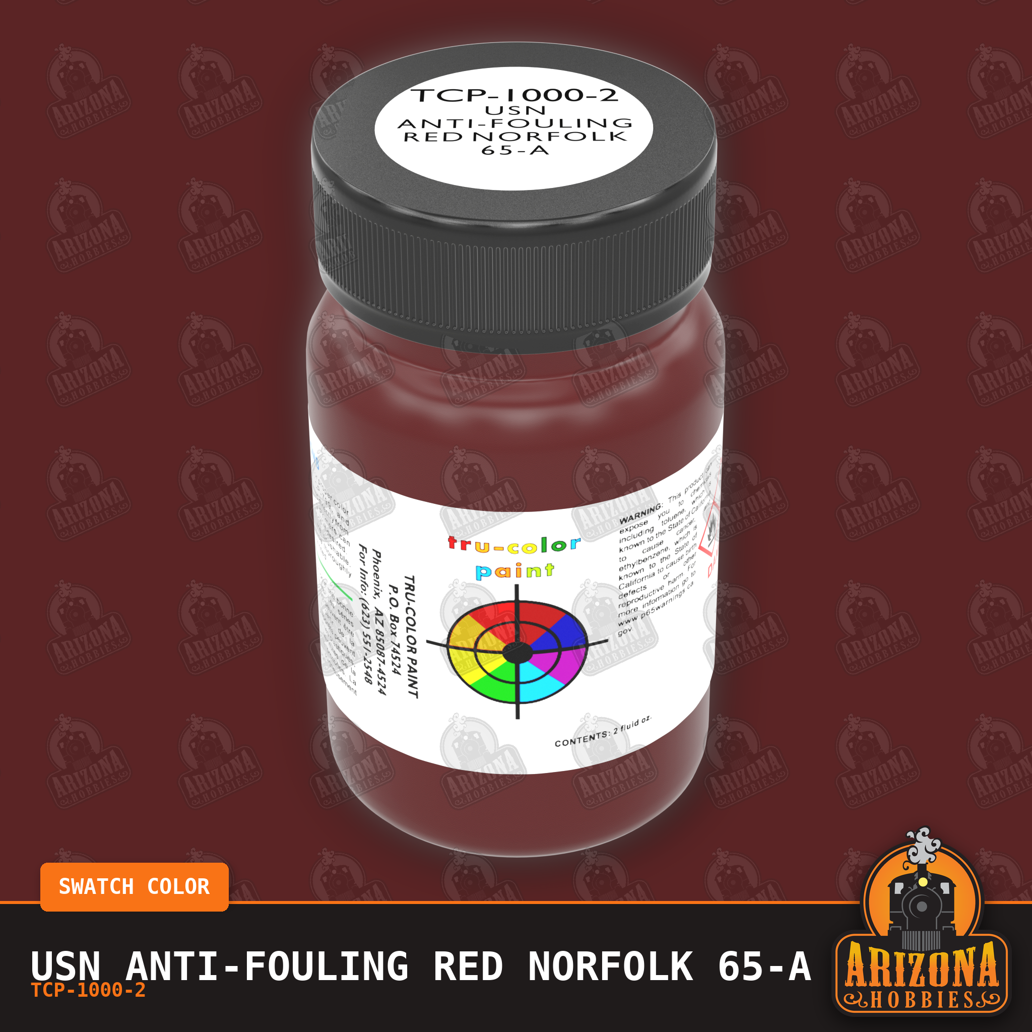 U.S. Navy ANTI-FOULING RED Norfolk 65-A 2-oz bottle (Air-brush) Tru-Color Paint SPECIAL ORDER ONLY