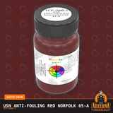 U.S. Navy ANTI-FOULING RED Norfolk 65-A 2-oz bottle (Air-brush) Tru-Color Paint SPECIAL ORDER ONLY