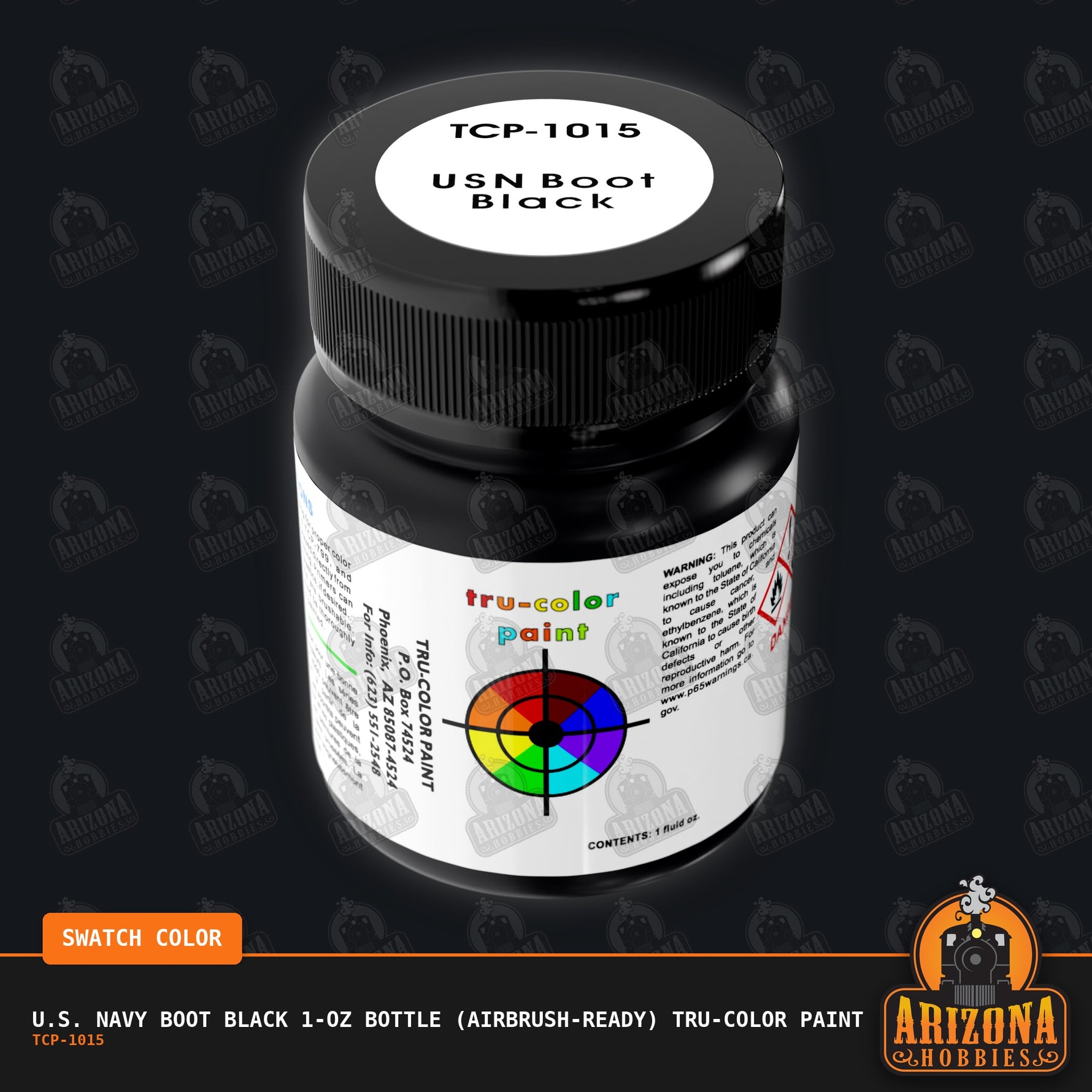 U.S. Navy BOOT BLACK 1-oz bottle (Airbrush-ready) Tru-Color Paint