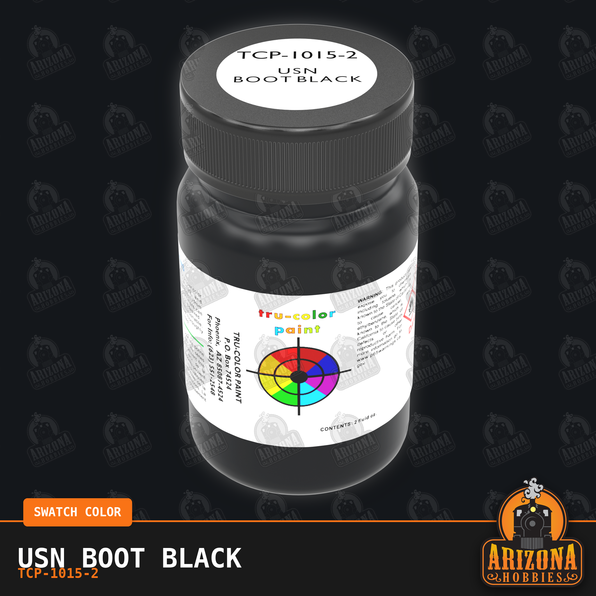 U.S. Navy BOOT BLACK 2-oz bottle (Air-brush) Tru-Color Paint SPECIAL ORDER ONLY