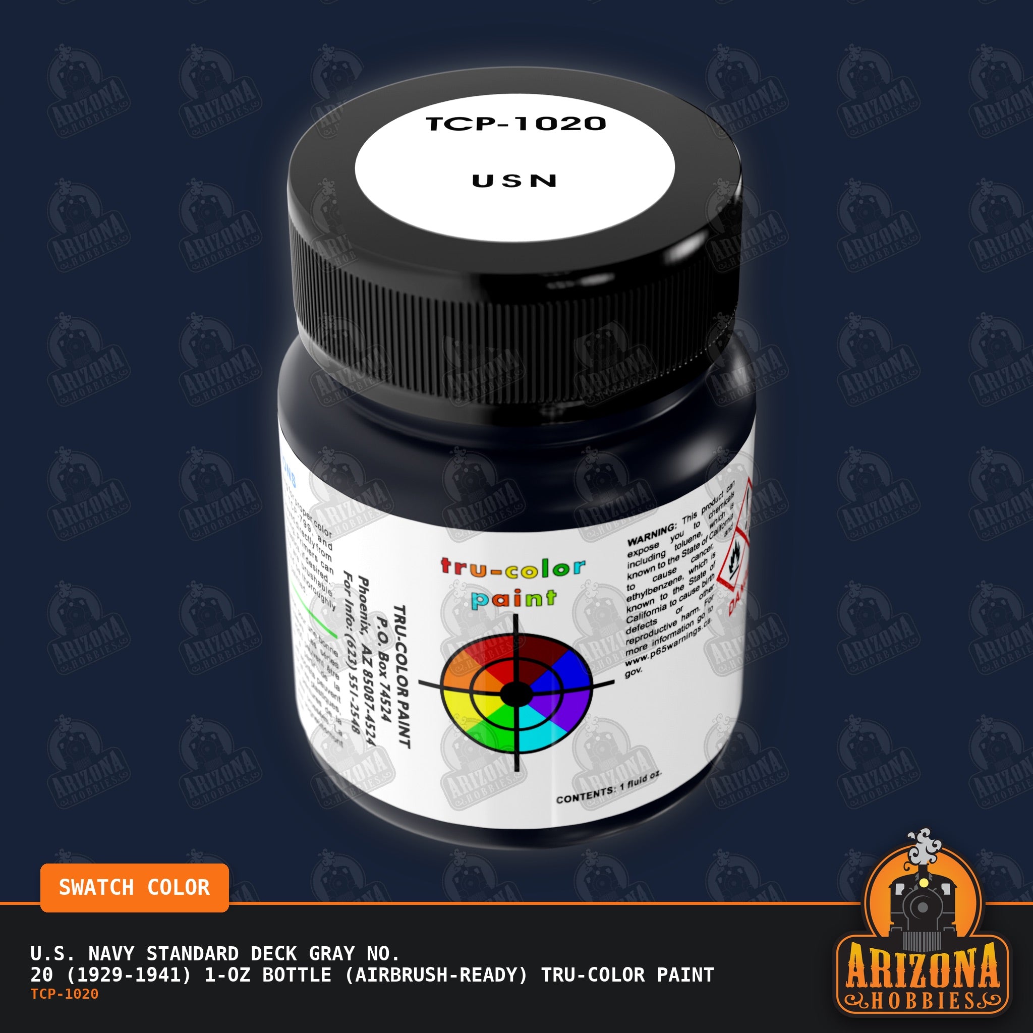 U.S. Navy STANDARD DECK GRAY No. 20 (1929-1941) 1-oz bottle (Airbrush-ready) Tru-Color Paint