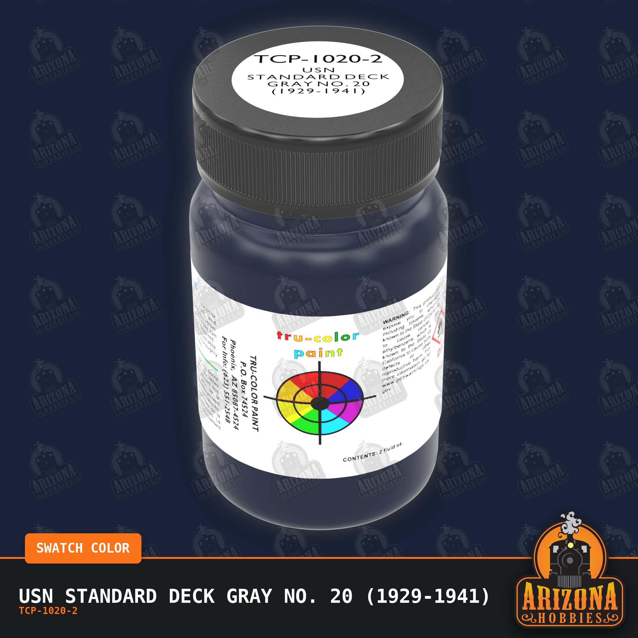 U.S. Navy STANDARD DECK GRAY No. 20 (1929-1941) 2-oz bottle (Air-brush) Tru-Color Paint SPECIAL ORDER ONLY