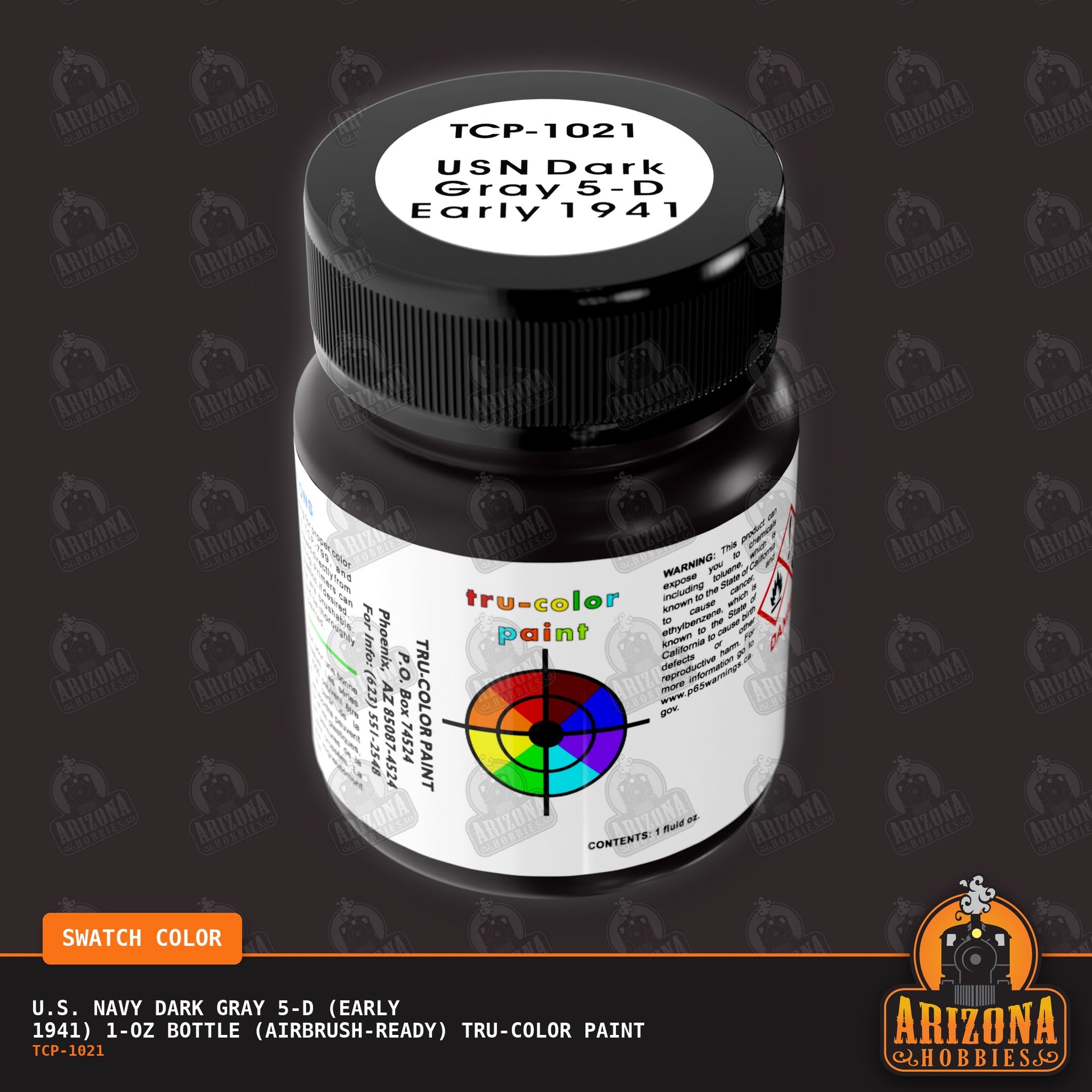 U.S. Navy DARK GRAY 5-D (early 1941) 1-oz bottle (Airbrush-ready) Tru-Color Paint
