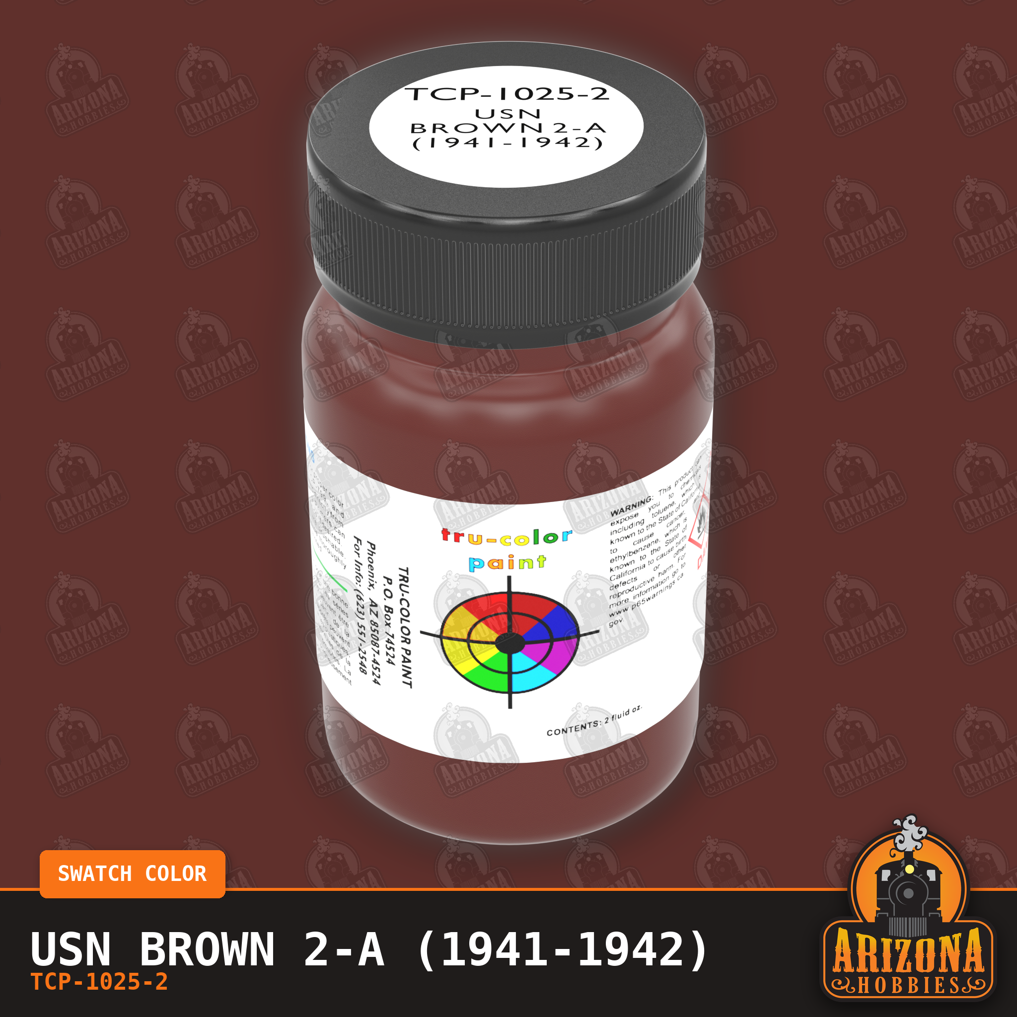 U.S. Navy BROWN 2-A (1941-1942) 2-oz bottle (Air-brush) Tru-Color Paint SPECIAL ORDER ONLY