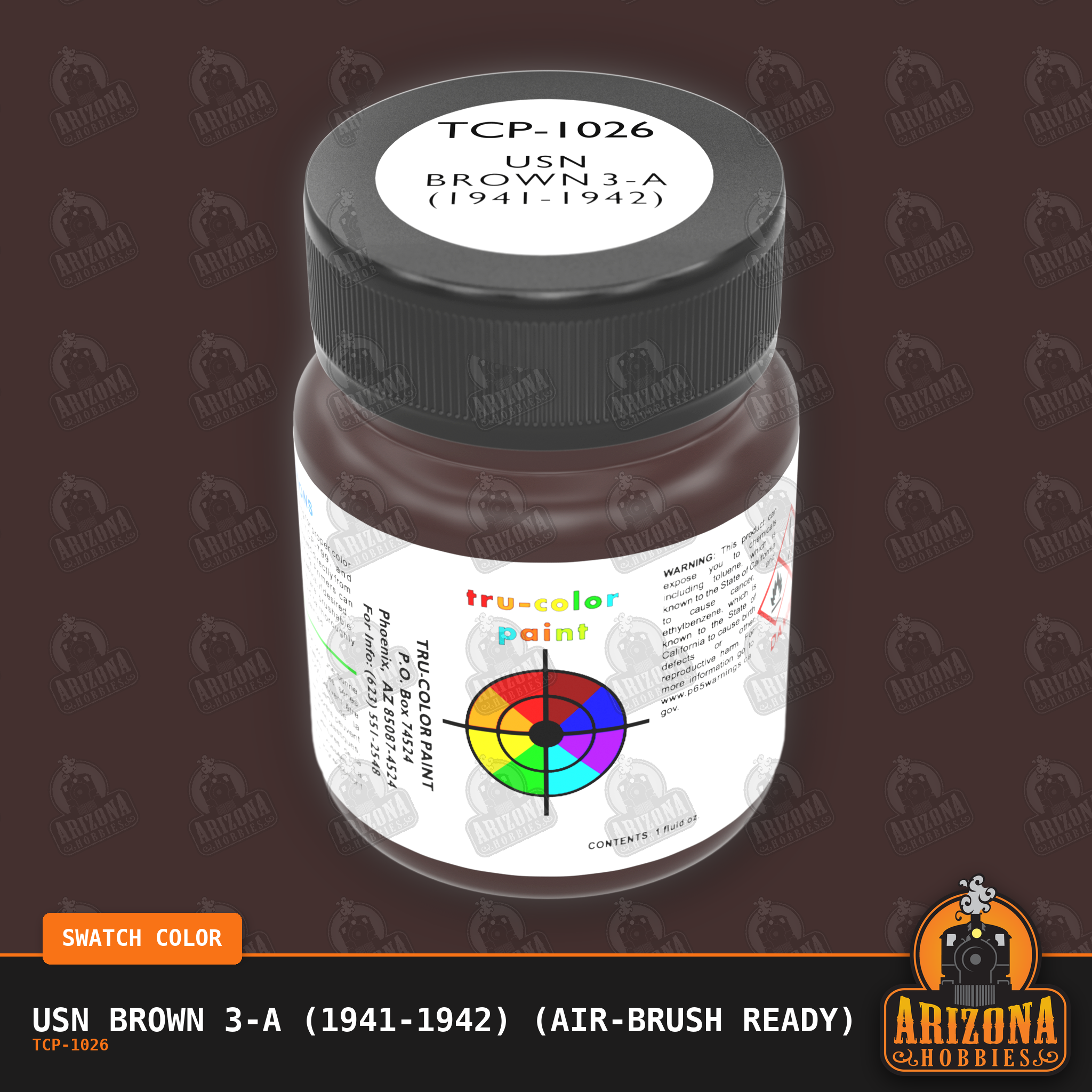 U.S. Navy BROWN 3-A (1941-1942) 1-oz bottle (Air-brush) Tru-Color Paint
