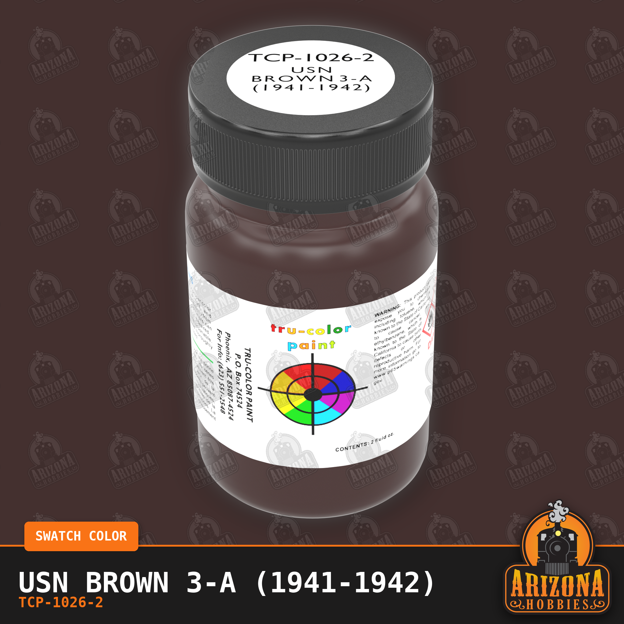 U.S. Navy BROWN 3-A (1941-1942) 2-oz bottle (Air-brush) Tru-Color Paint SPECIAL ORDER ONLY