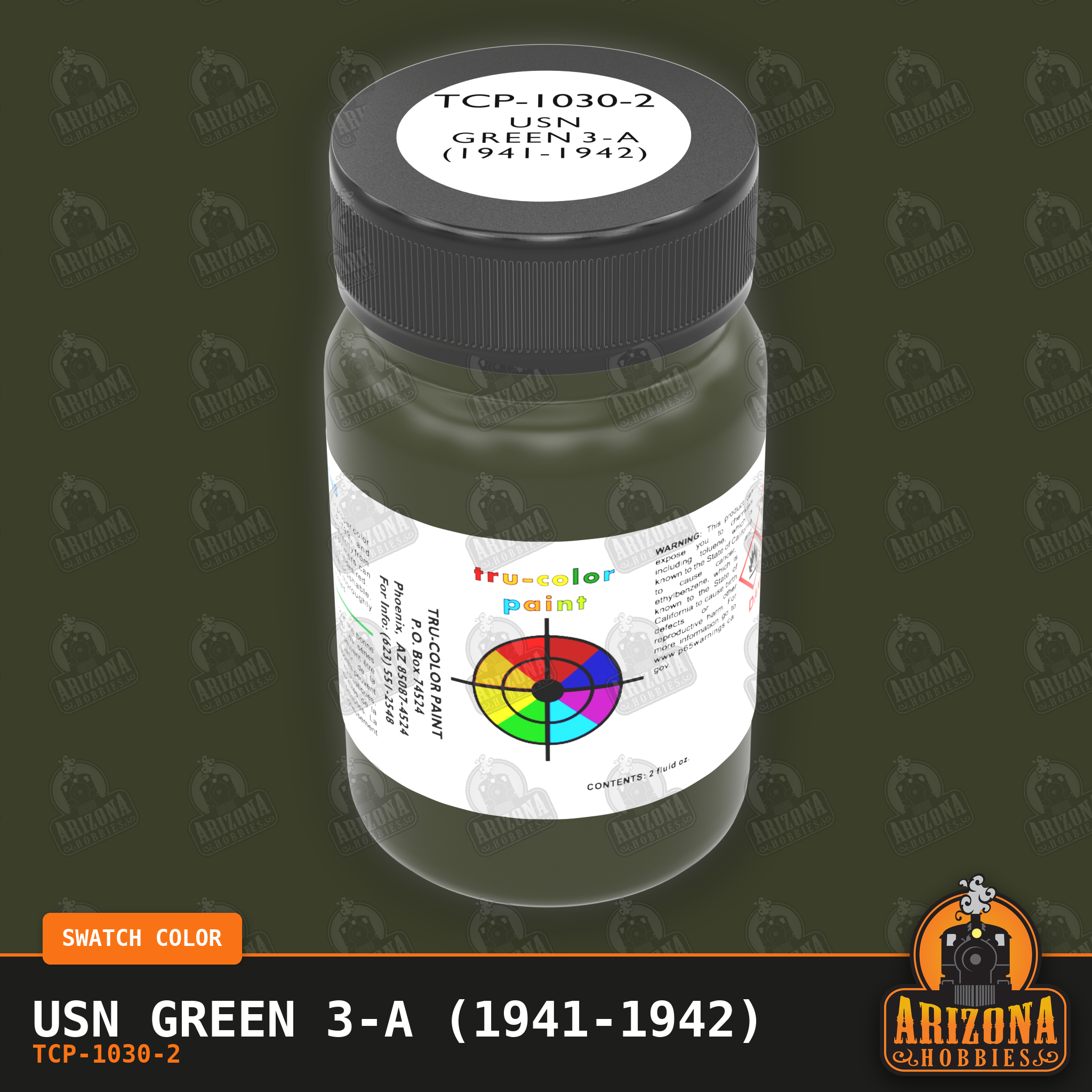 U.S. Navy GREEN 3-A (1941-1942) 2-oz bottle (Air-brush) Tru-Color Paint SPECIAL ORDER ONLY