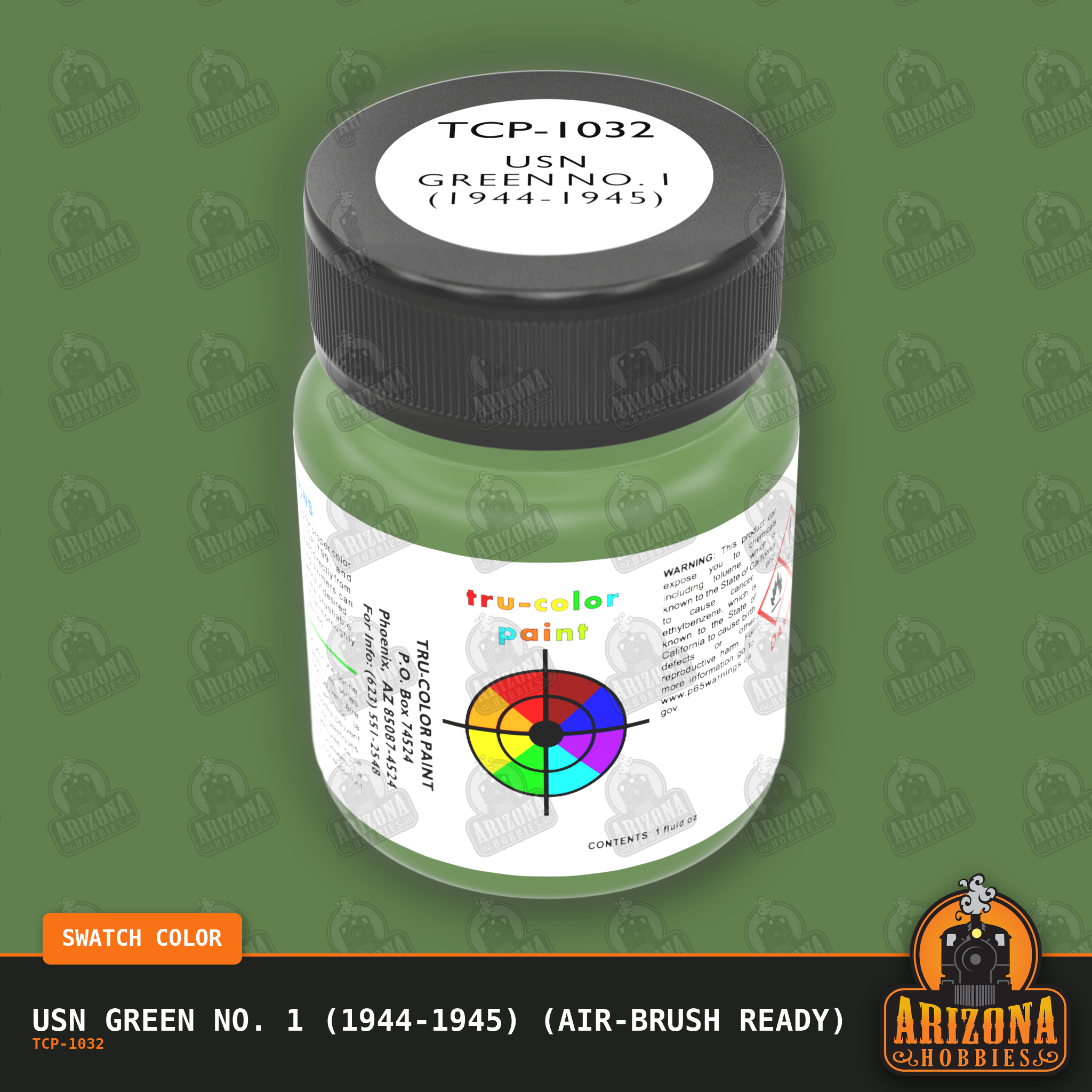 U.S. Navy GREEN No. 1 (1944-1945) 1-oz bottle (Air-brush) Tru-Color Paint