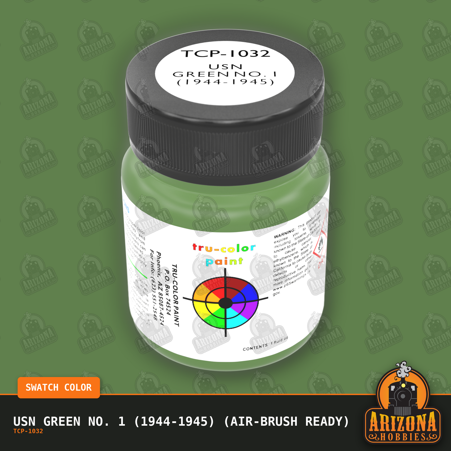 U.S. Navy GREEN No. 1 (1944-1945) 1-oz bottle (Air-brush) Tru-Color Paint