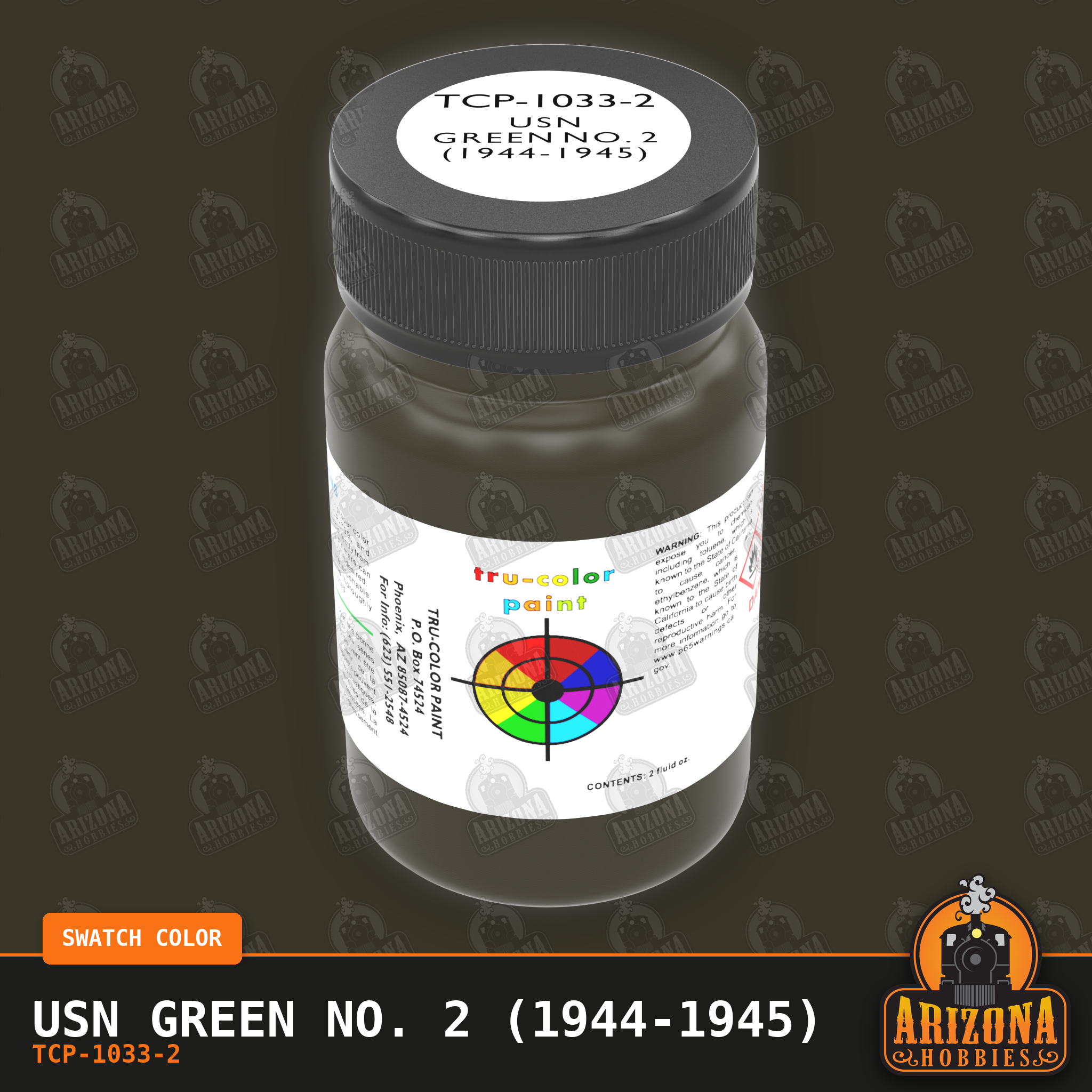 U.S. Navy GREEN No. 2 (1944-1945) 2-oz bottle (Air-brush) Tru-Color Paint SPECIAL ORDER ONLY
