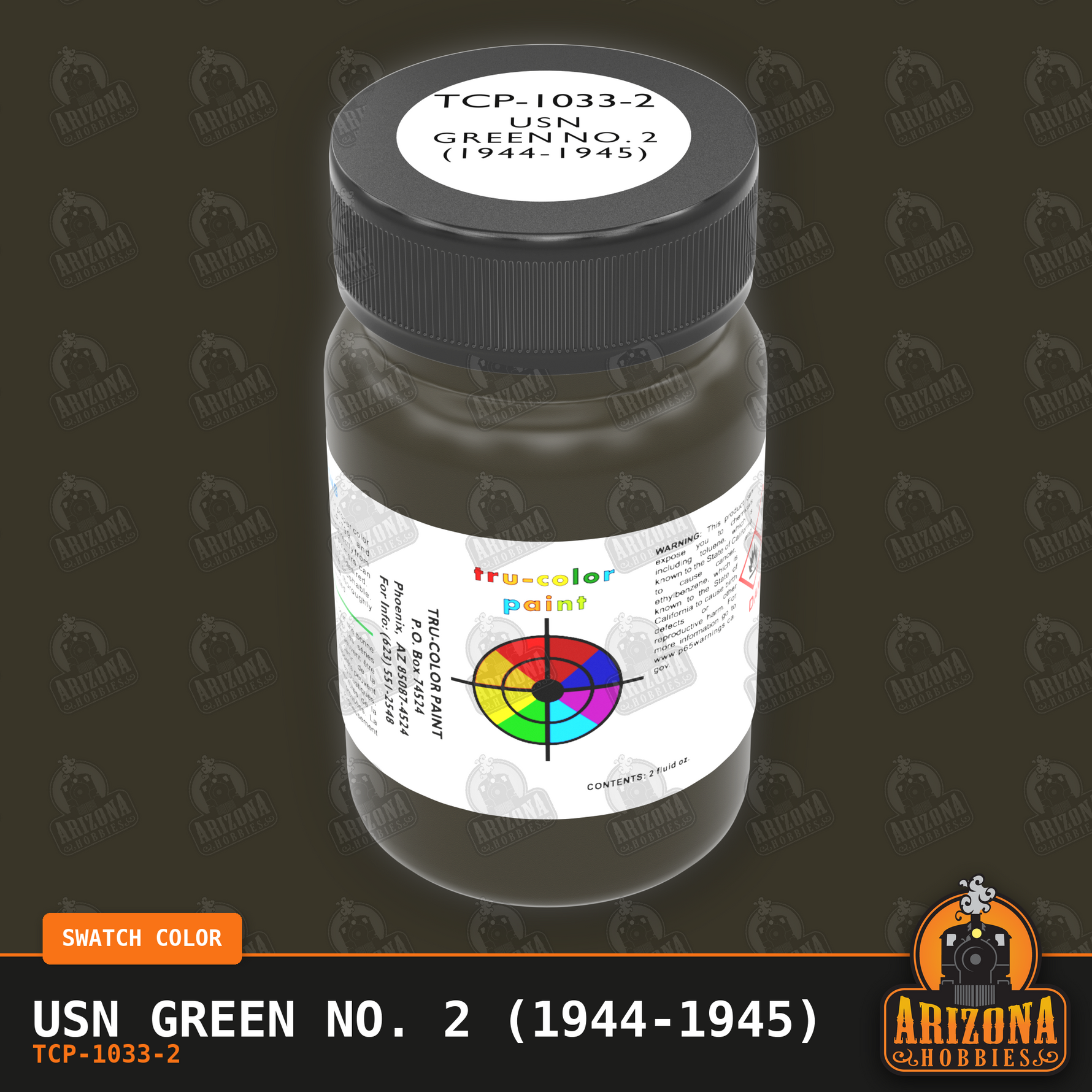 U.S. Navy GREEN No. 2 (1944-1945) 2-oz bottle (Air-brush) Tru-Color Paint SPECIAL ORDER ONLY