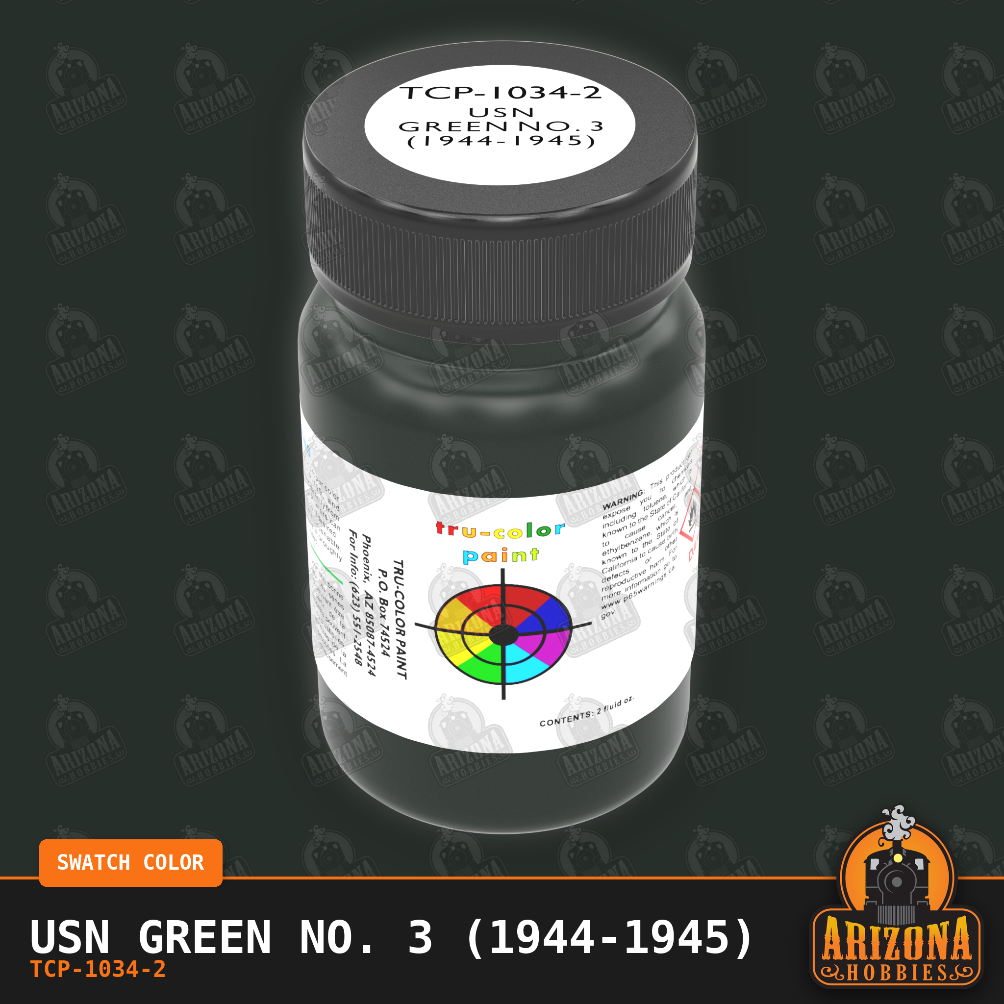 U.S. Navy GREEN No. 3 (1944-1945) 2-oz bottle (Air-brush) Tru-Color Paint SPECIAL ORDER ONLY