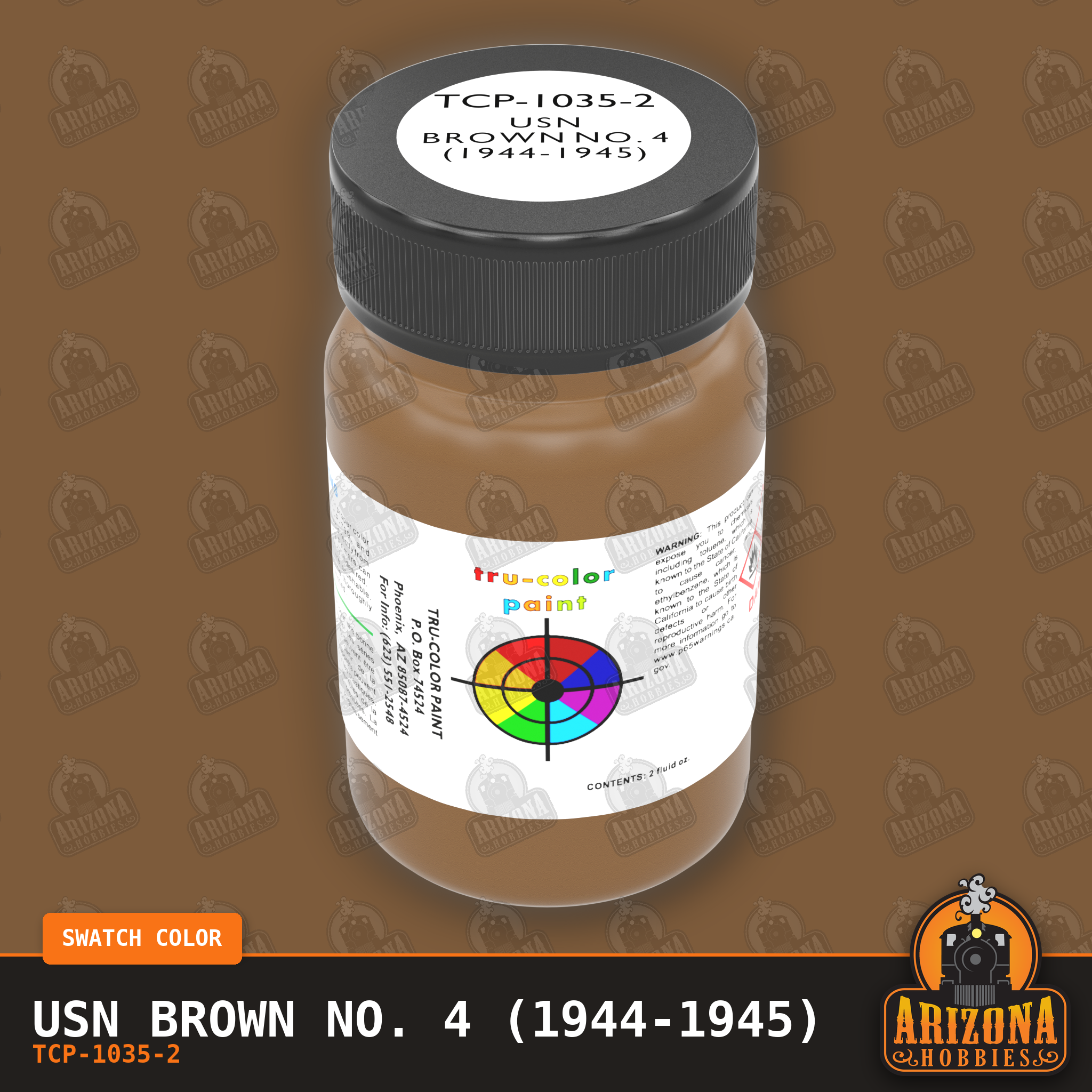 U.S. Navy BROWN No. 4 (1944-1945) 2-oz bottle (Air-brush) Tru-Color Paint SPECIAL ORDER ONLY