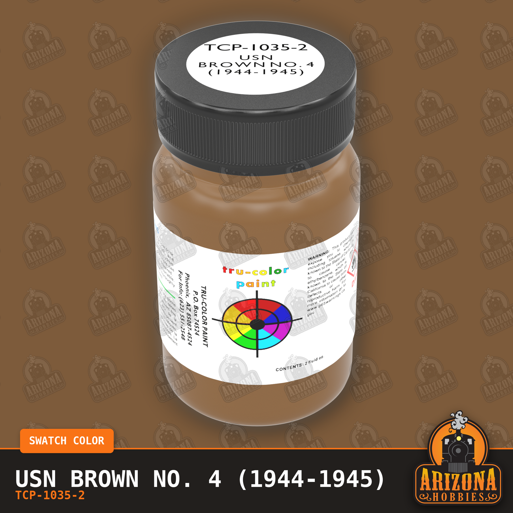 U.S. Navy BROWN No. 4 (1944-1945) 2-oz bottle (Air-brush) Tru-Color Paint SPECIAL ORDER ONLY