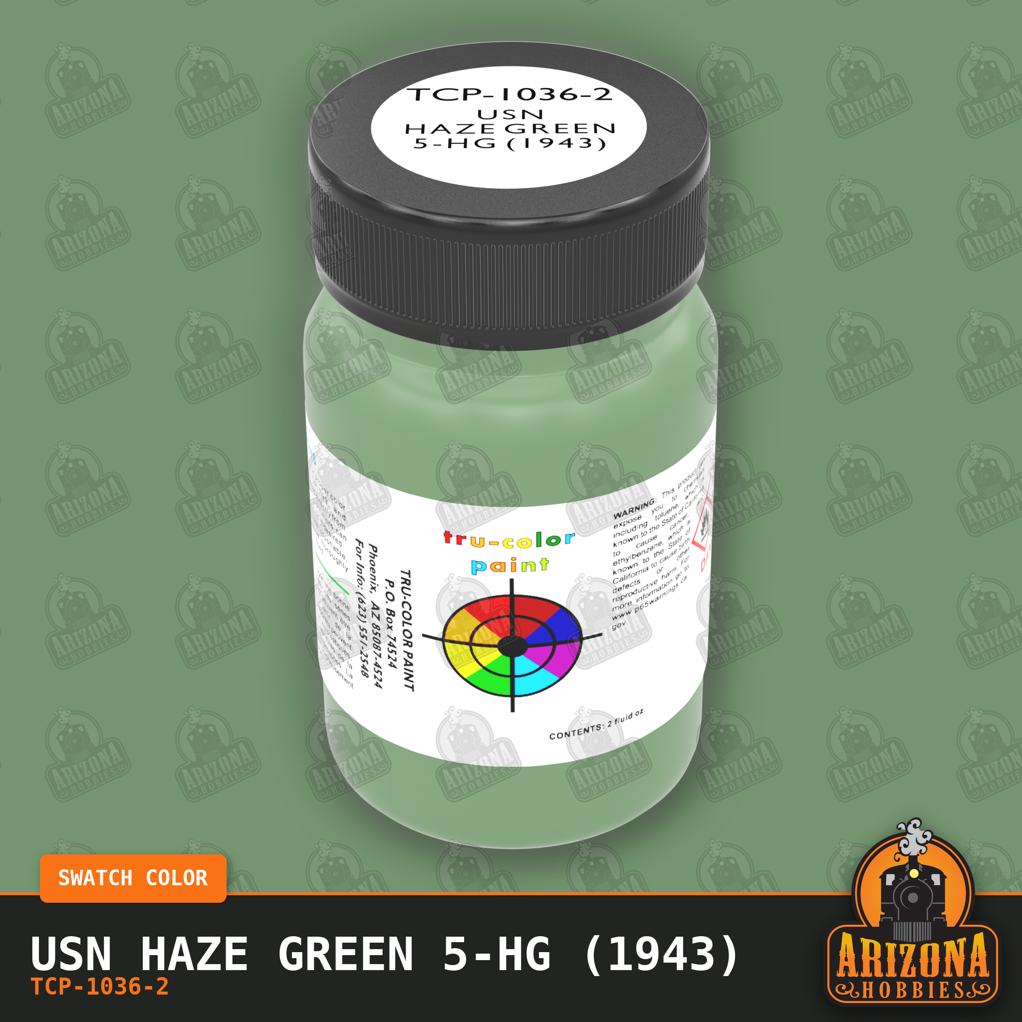 U.S. Navy HAZE GREEN 5-HG (1943) 2-oz bottle (Air-brush) Tru-Color Paint SPECIAL ORDER ONLY