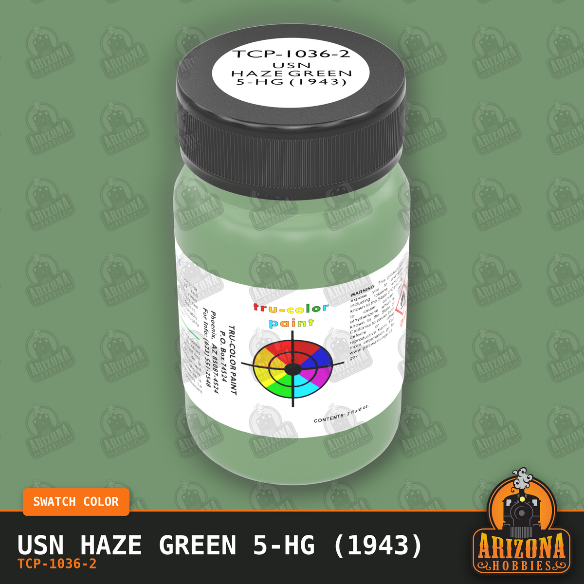 U.S. Navy HAZE GREEN 5-HG (1943) 2-oz bottle (Air-brush) Tru-Color Paint SPECIAL ORDER ONLY